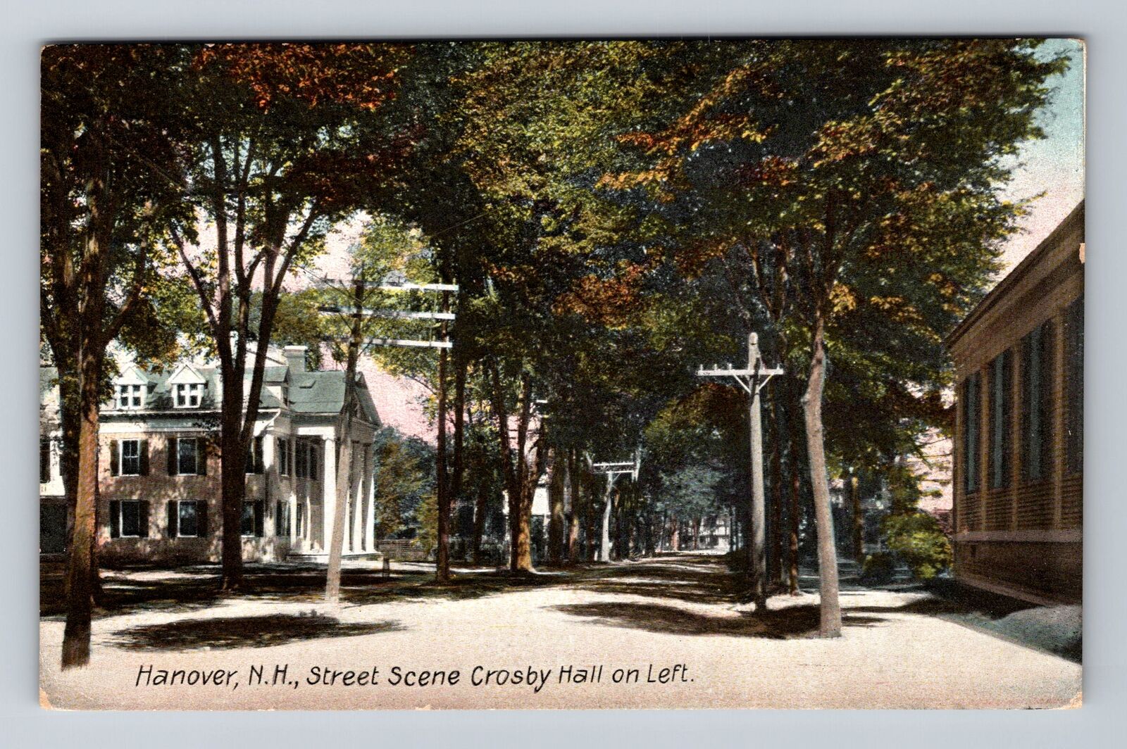 Hanover NH-New Hampshire, Street Scene Crosby Hall, Antique, Vintage Postcard