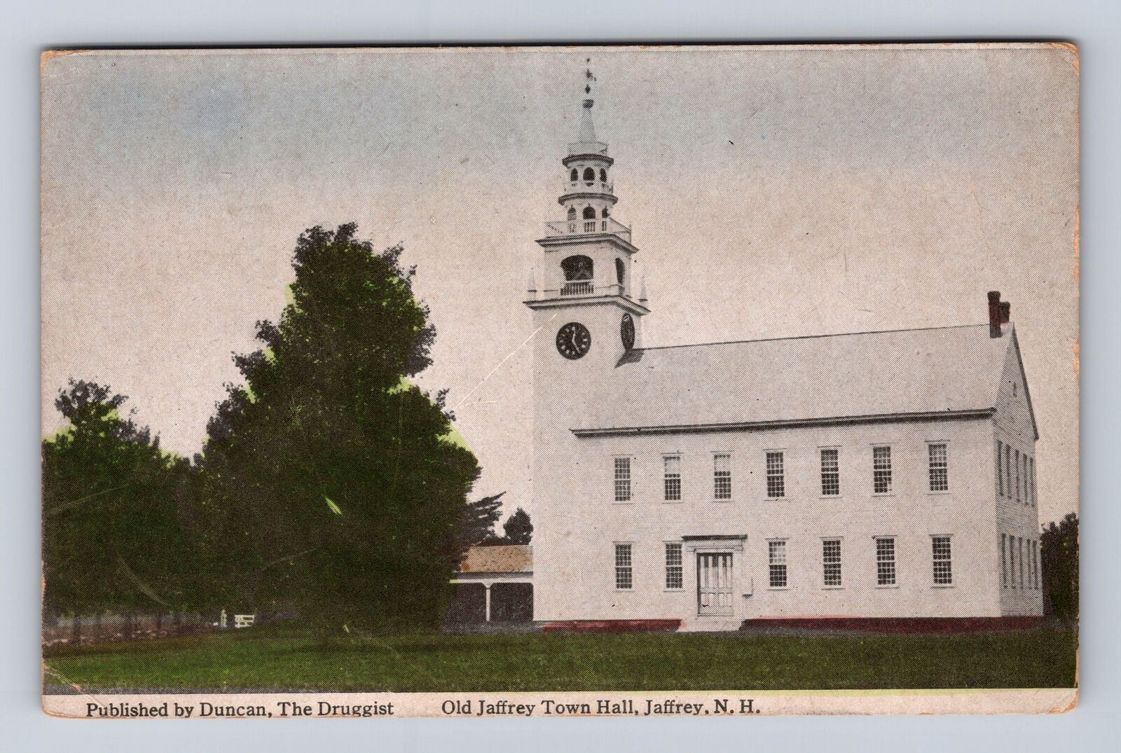 Jaffrey NH-New Hampshire, Old Jaffrey Town Hall, Antique, Vintage Postcard