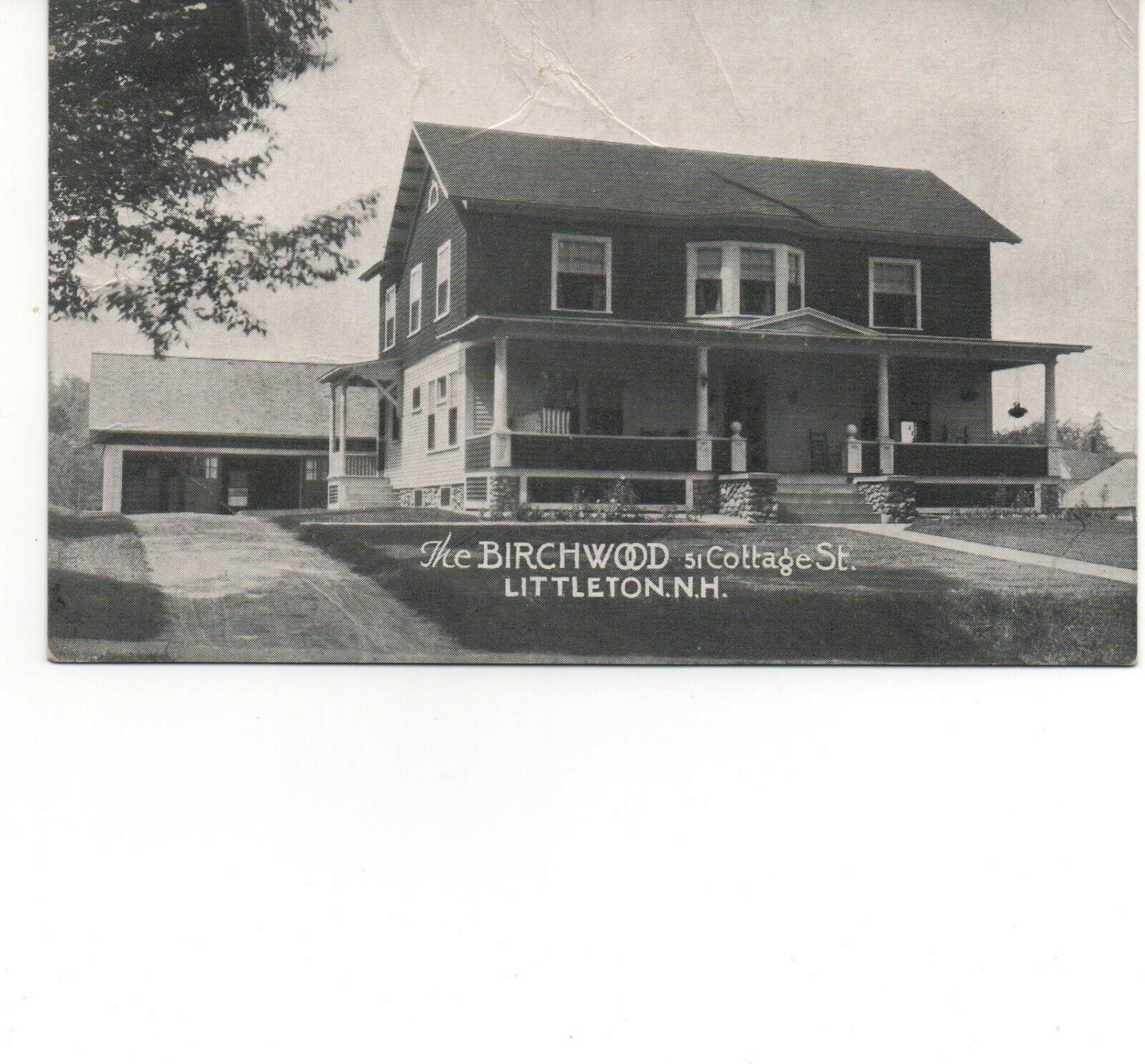 Littleton New Hampshire The Birchwood 51 Cottage St Vintage Postcard E1
