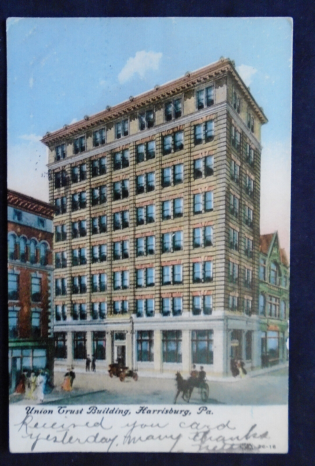 Harrisburg, PA, Union Trust Building, postmarked 1907