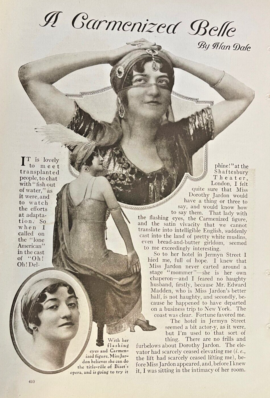 1914 Actress Dorothy Jardon illustrated