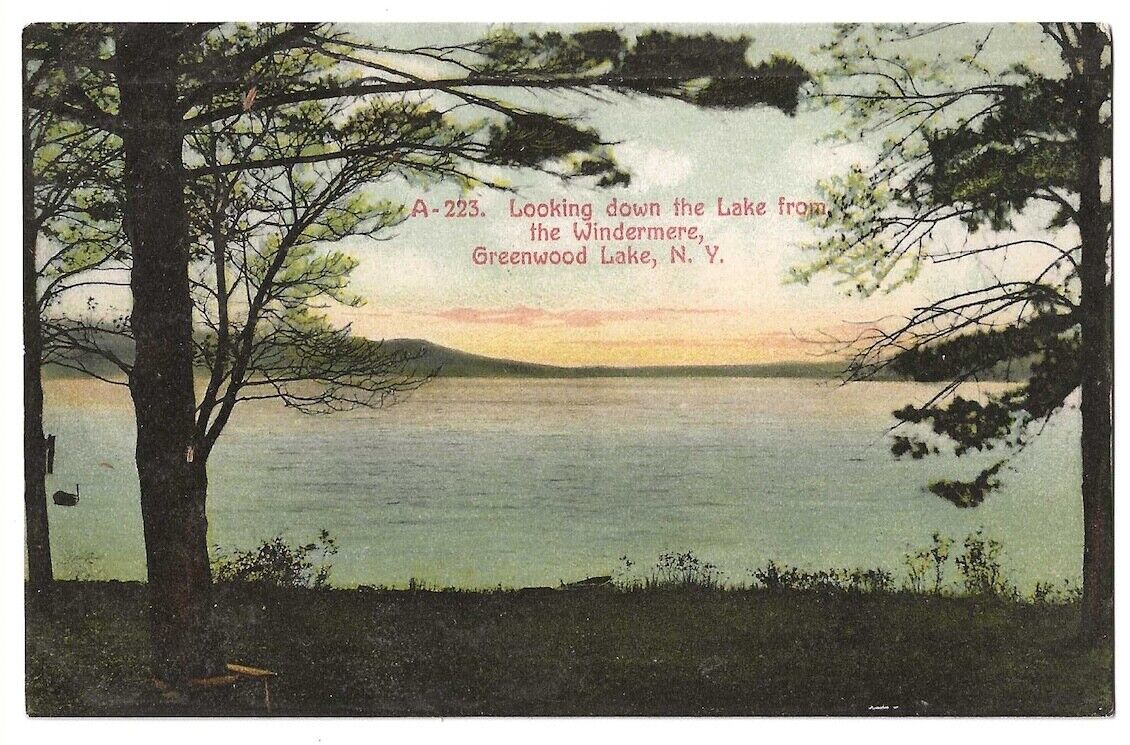 Greenwood Lake New York c1908 view from Windermere Hotel