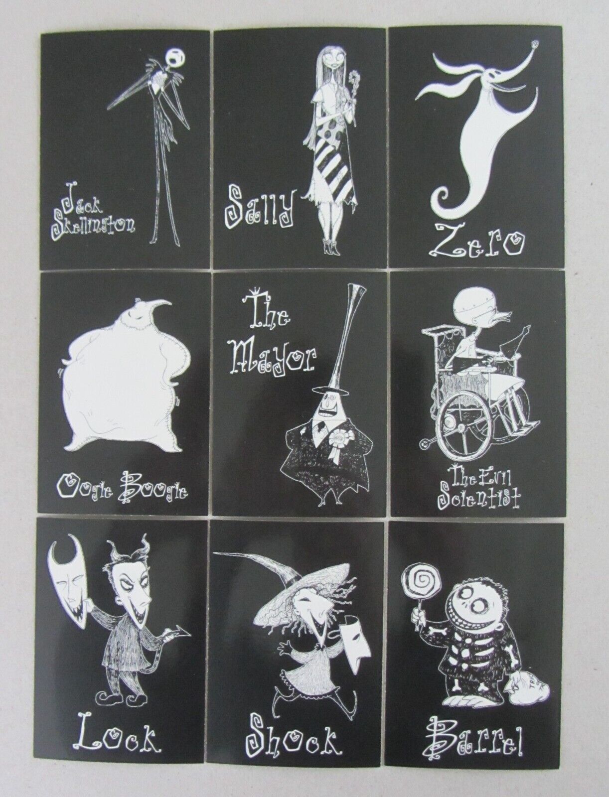 SET 9 NIGHTMARE BEFORE CHRISTMAS CHARACTER CARDS #71-79~1993~NM/M~FREE SHIP