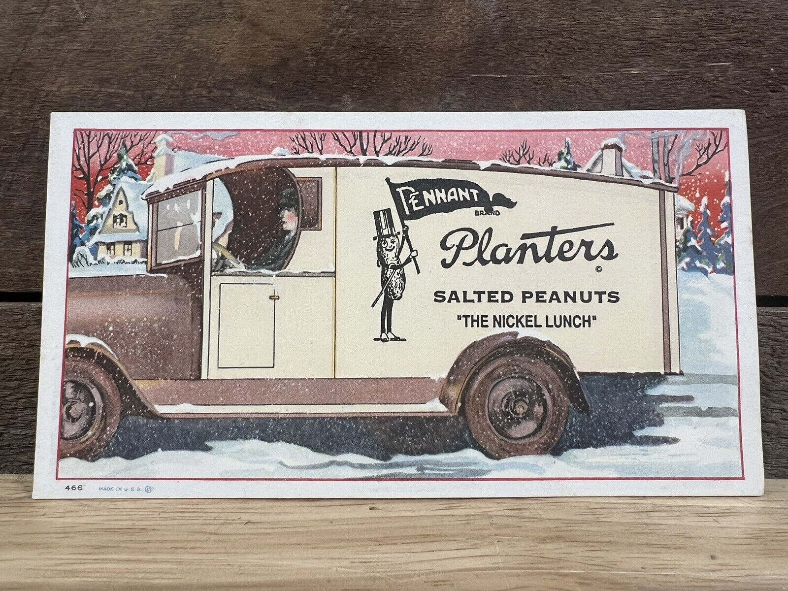 Vintage Original 1920s MR. PEANUT Desk Ink Blotter PLANTERS Salted Peanuts NOS