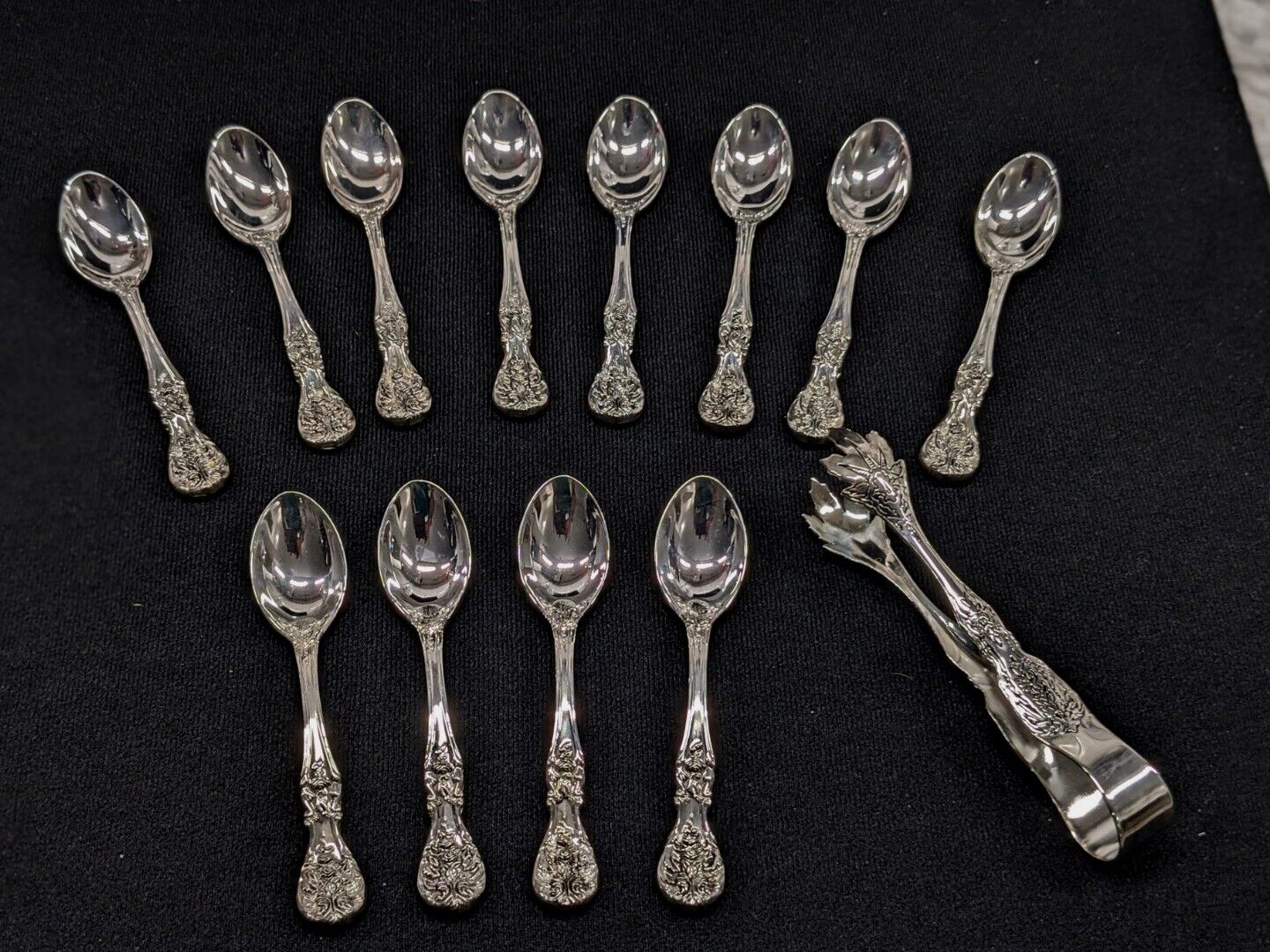 Set of 6 (Six) ESTATE FIND Vintage Antique Demi Tasse Silver Spoons 4 1/2