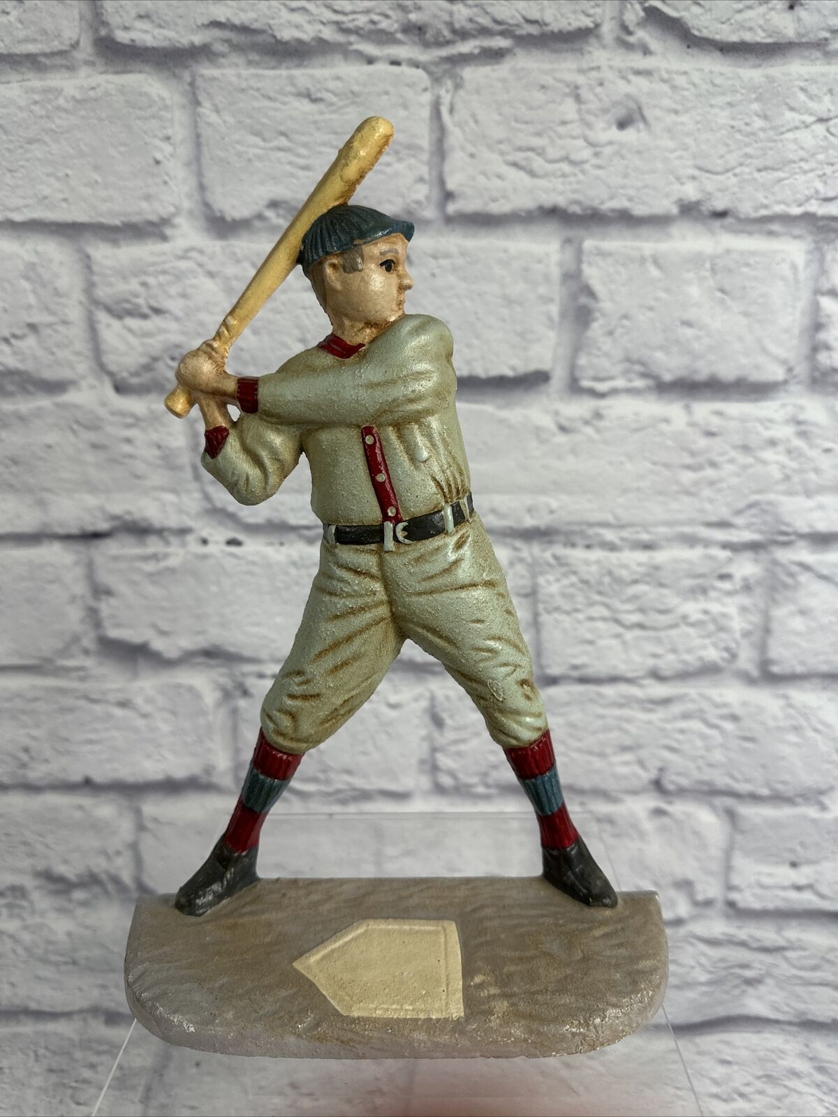 Midwest importers Vintage 1950\'s Cast Iron Baseball Statue Figure Batter 10\