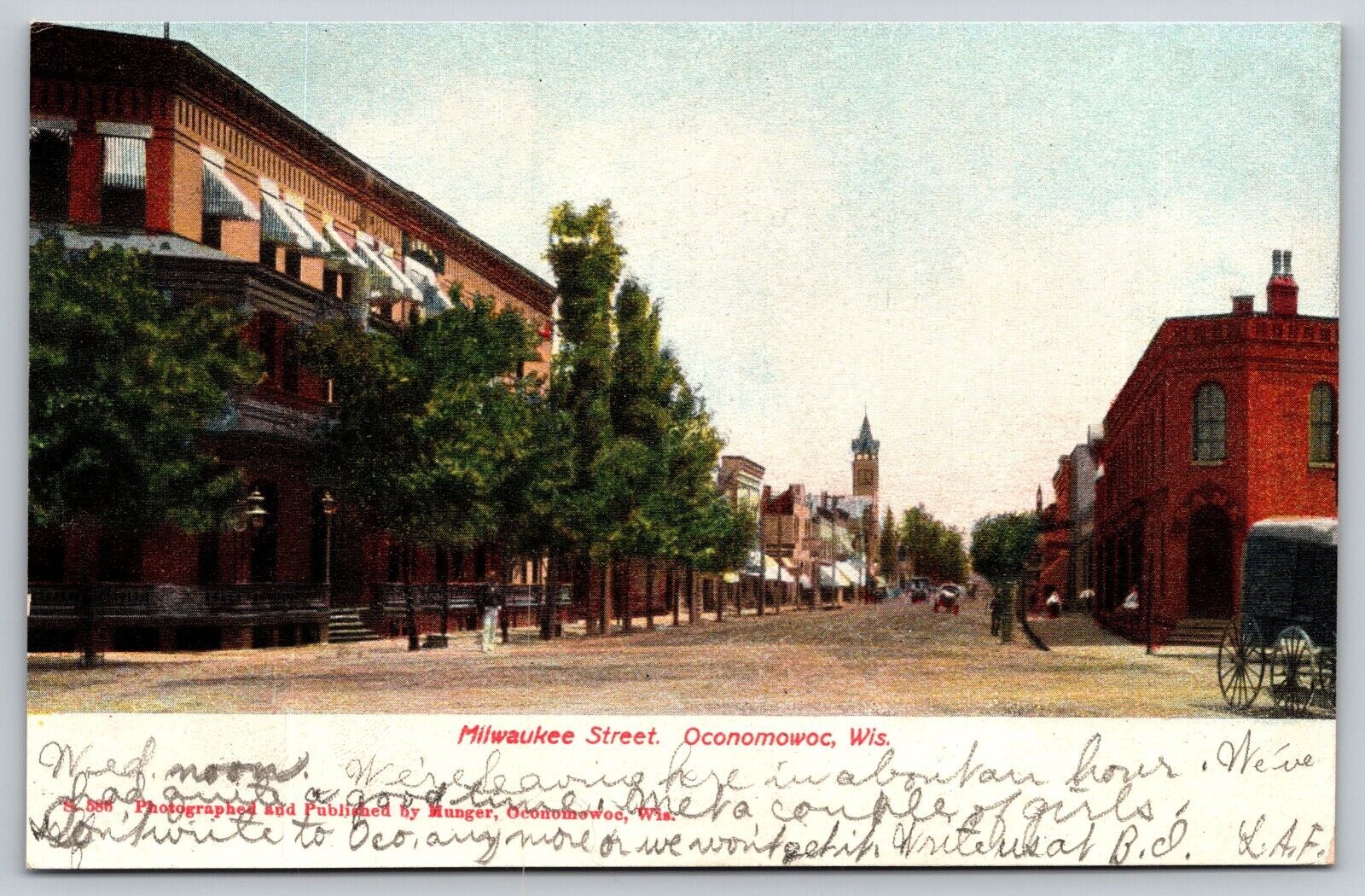 Vintage Postcard Milwaukee Street Oconomowoc Wisconsin *A572