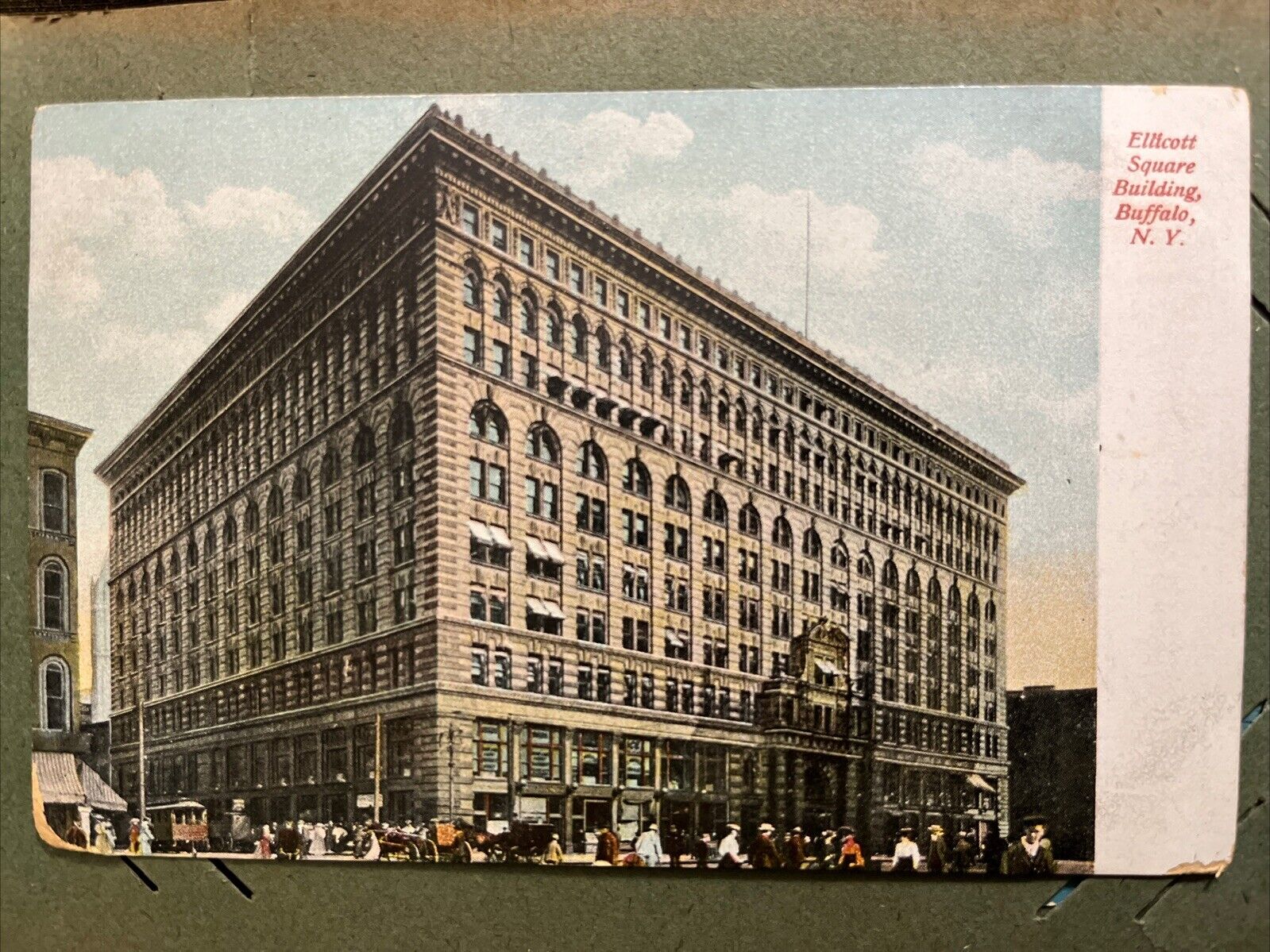ELLICOTT SQUARE BUILDING BUFFALO NY NEW YORK 1900 German Print CITY ARCHITECTURE