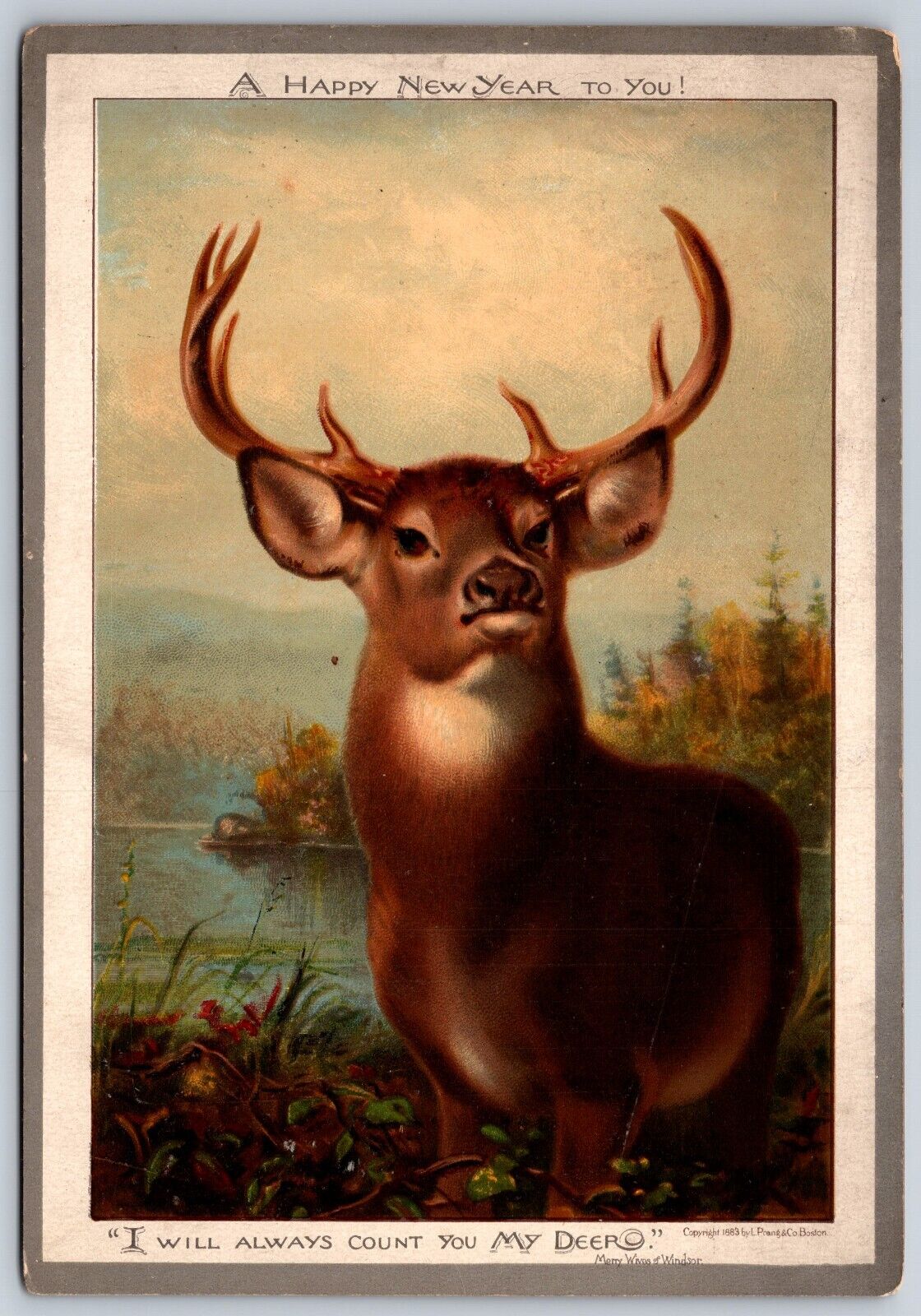 Happy new year, I will always count on you my DEER, Merry Wives of Windsor 1883