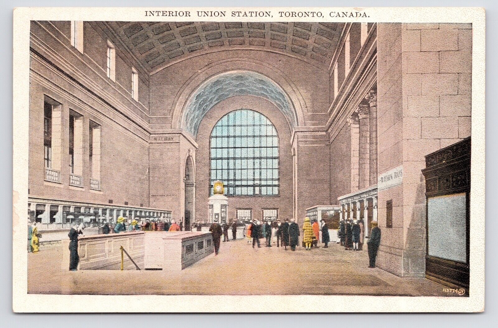 c1920s~Union Station Railway~Interior~Ticket Booths~Toronto Ontario ON~Postcard