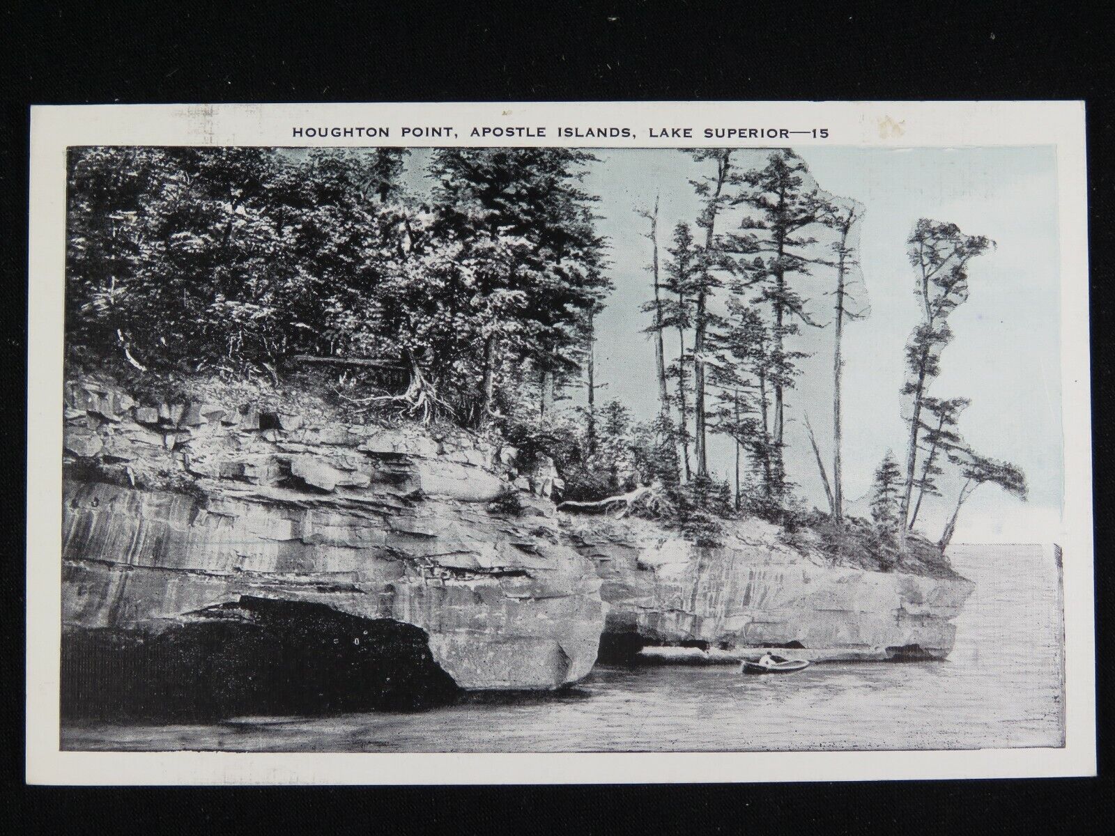 Antique Postcard Houghton Point Apostle Islands Lake Superior Hand Tinted B7591