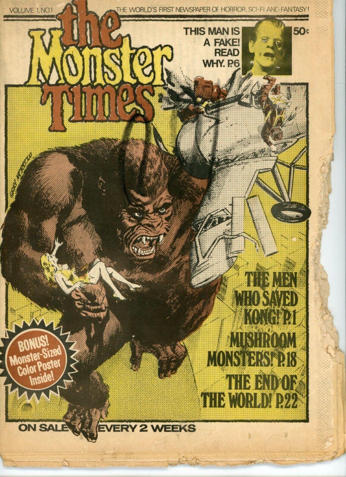 Monster Times 1 Poor 0.5 1972 Bronze Age Vampires Buck Rogers