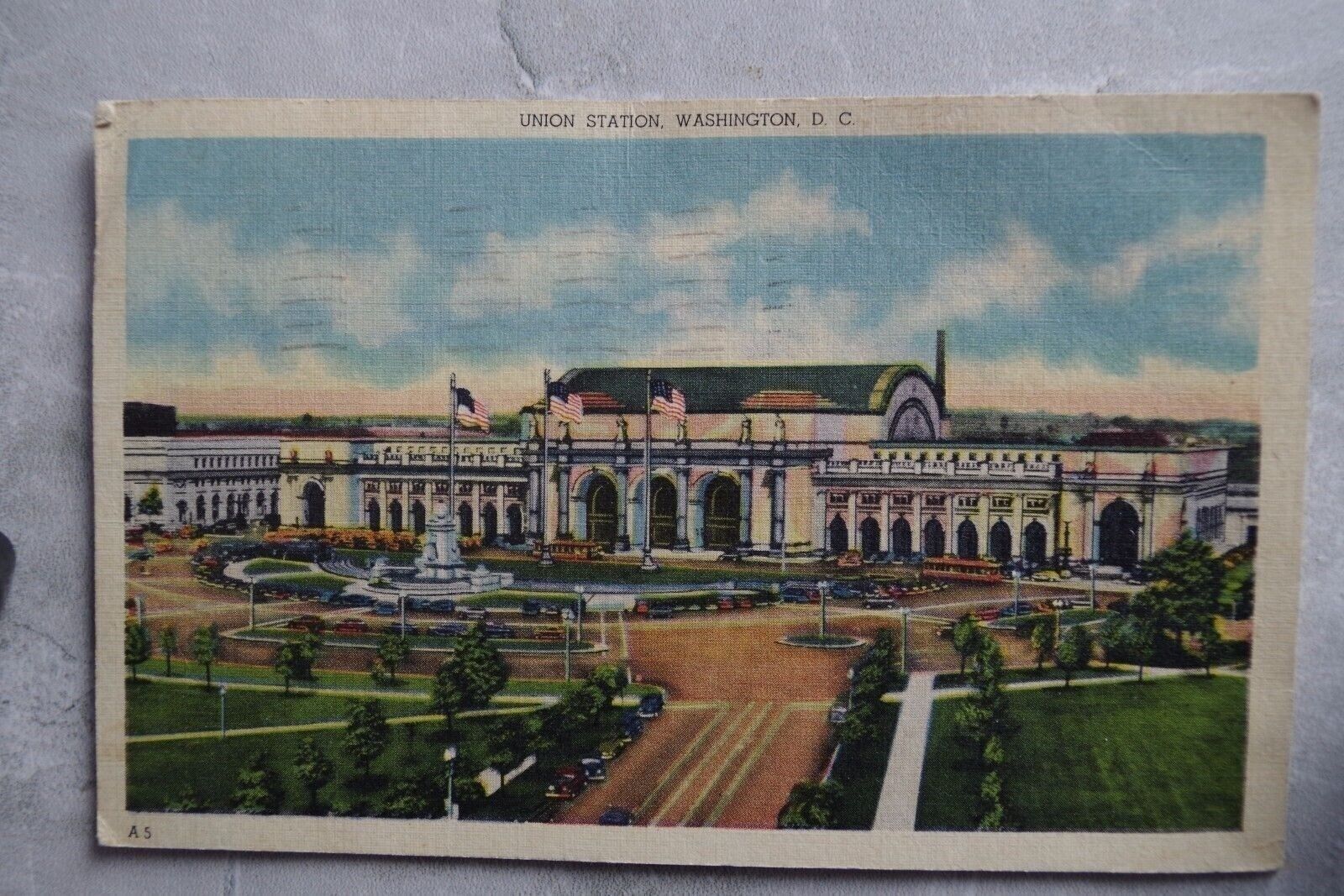 Vintage c1944 Linen Postcard u: Union Station Washington DC