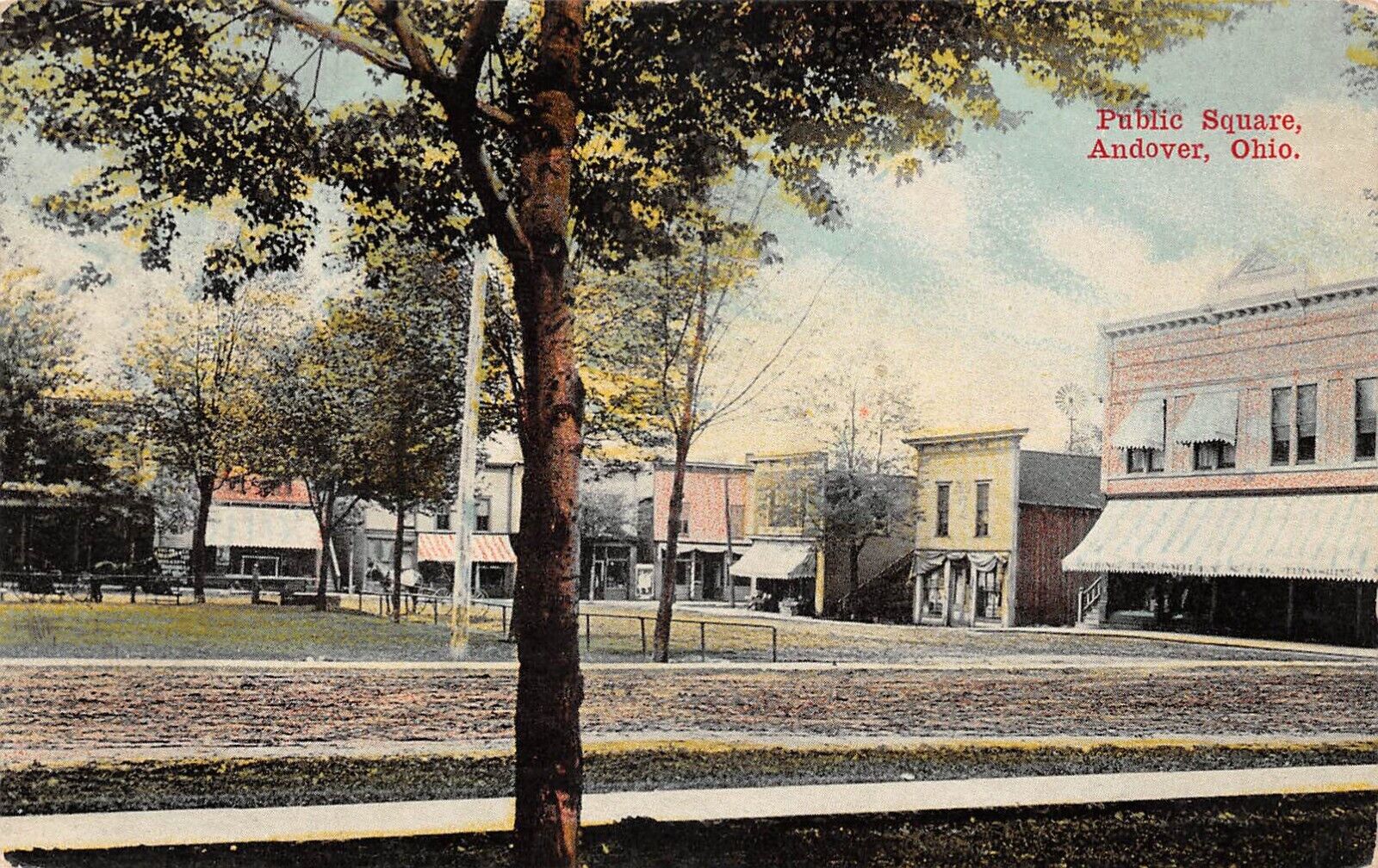 Public Square Andover Ohio 1914 Postcard