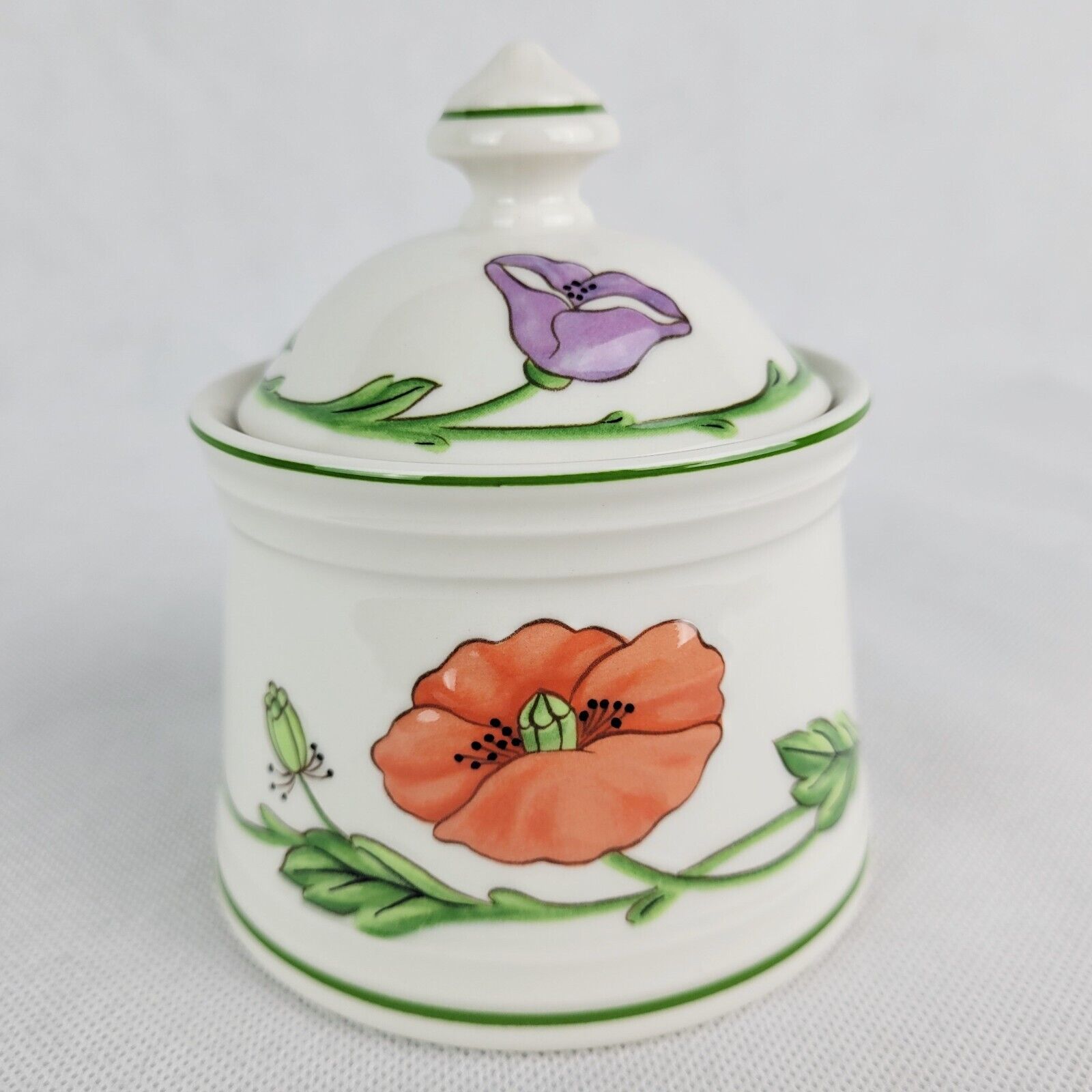 Villeroy & Boch Amapola Sugar Bowl Lidded Poppy Floral Vtg Porcelain Retired