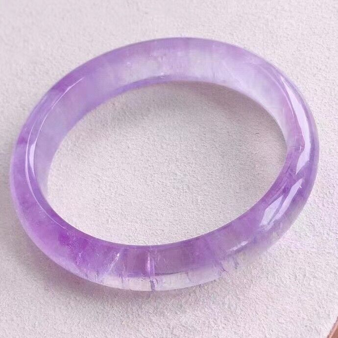 Natural Lavender Amethyst Gemstone Crystal Bead Bracelet 55mm AAAA