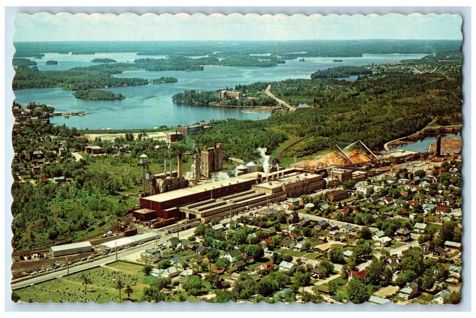 Kenora Ontario Canada Postcard Ontario-Minnesota Pulp & Paper Mill c1950's