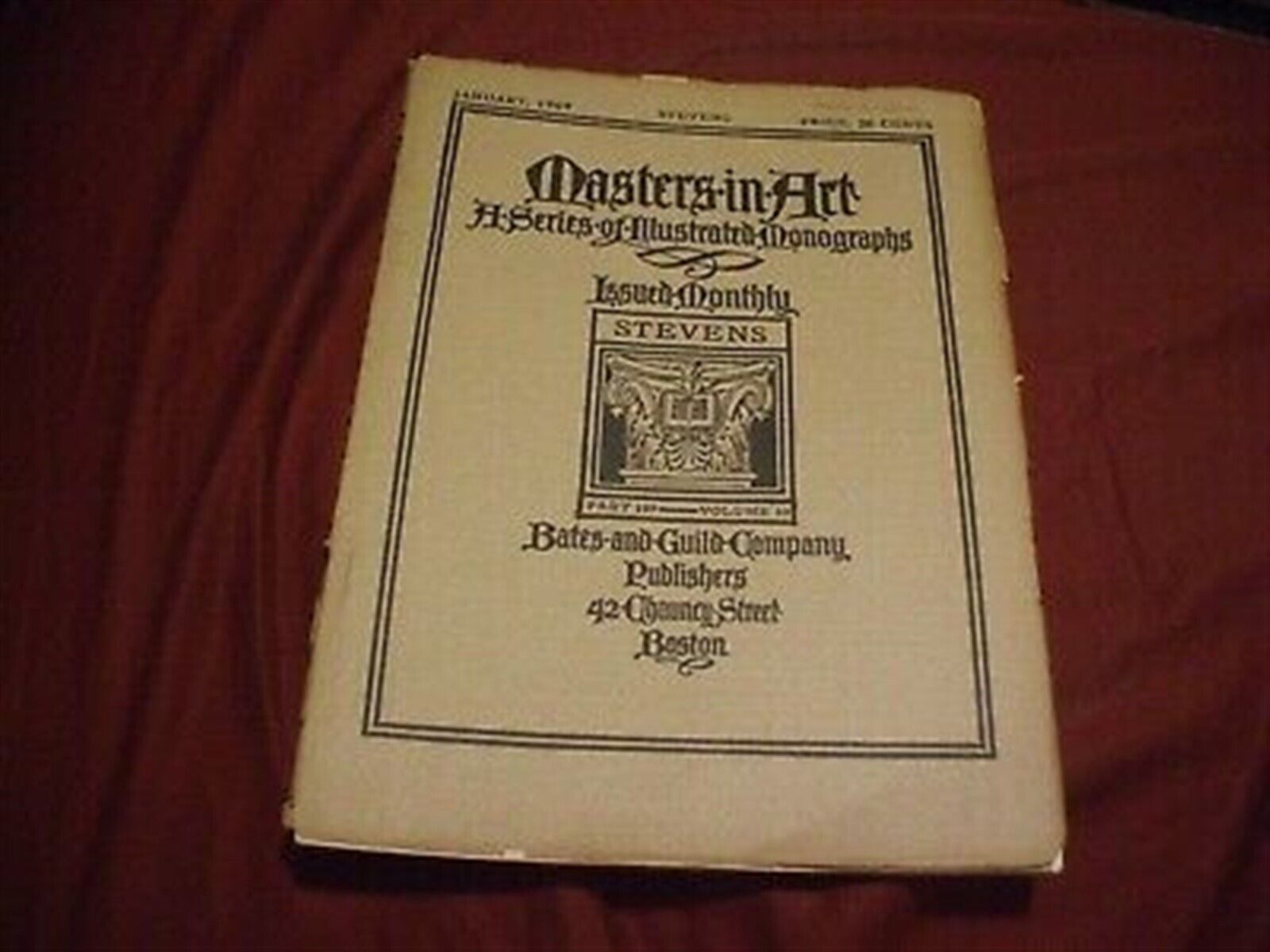 MASTERS IN ART - A SERIES OF ILLUSTRATED MONOGRAPHS Magazine - JANUARY 1909
