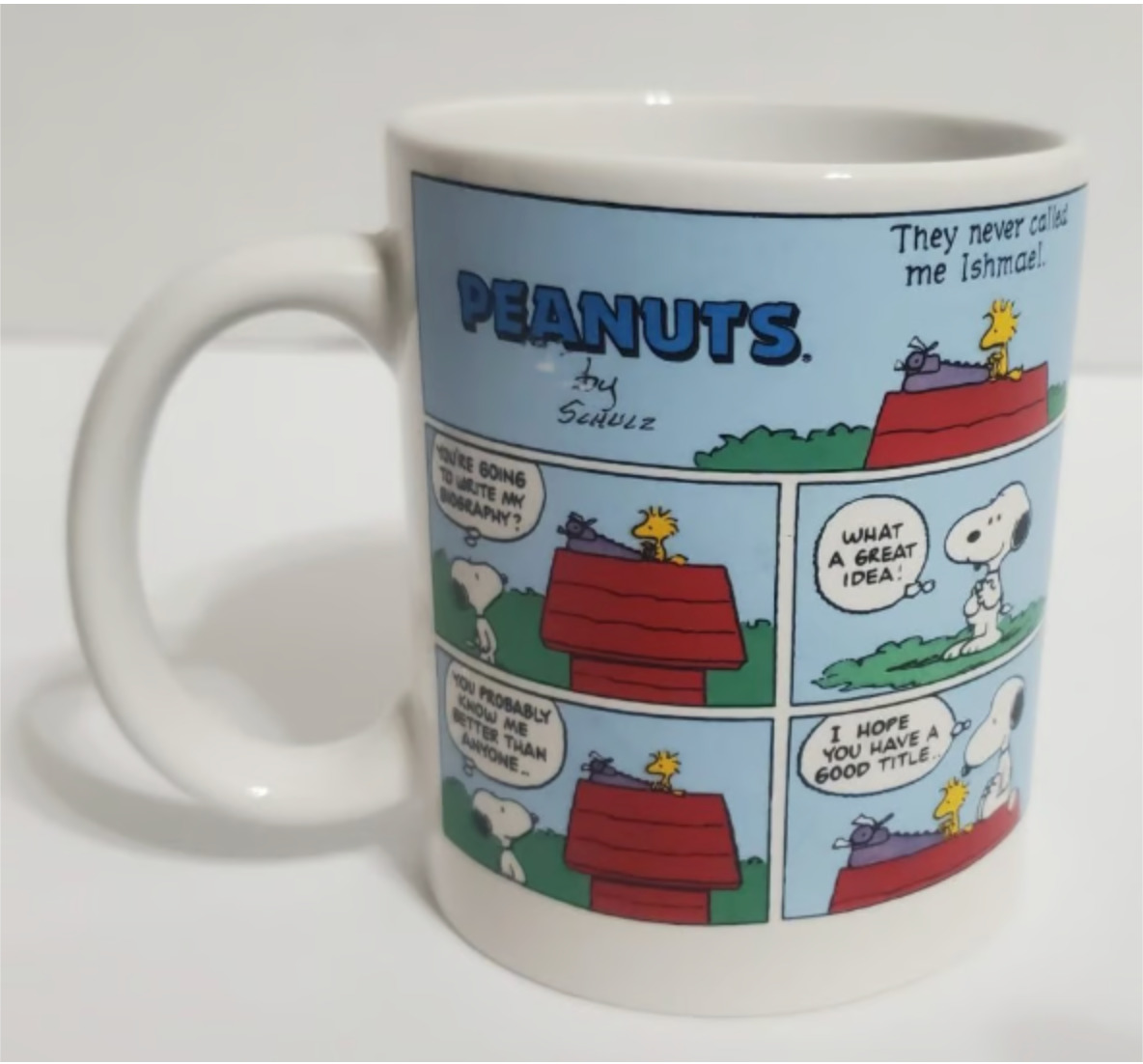 Peanuts Snoopy Woodstock Comic book style coffee mug cup new
