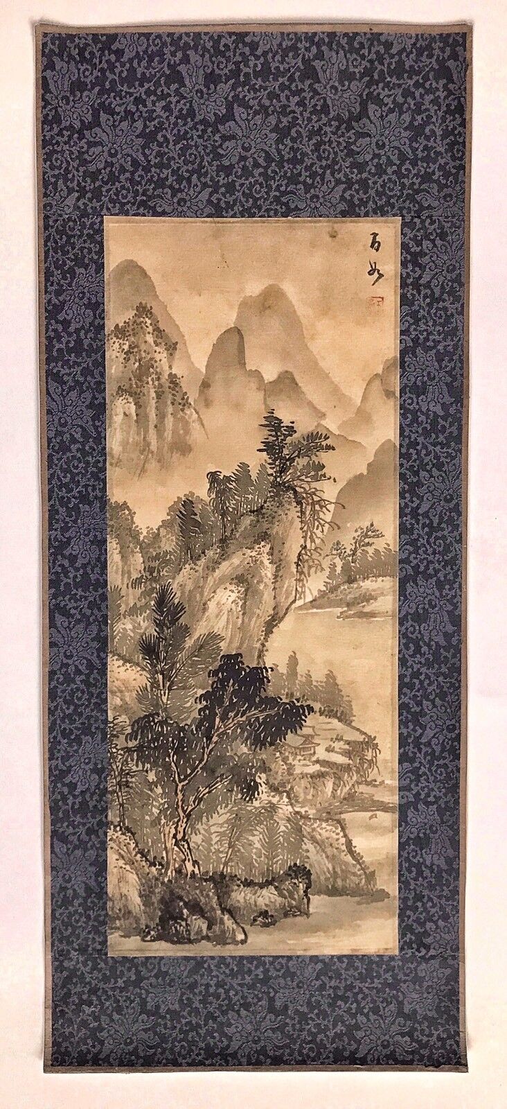 A Signed Chinese Landscape Painting Scroll