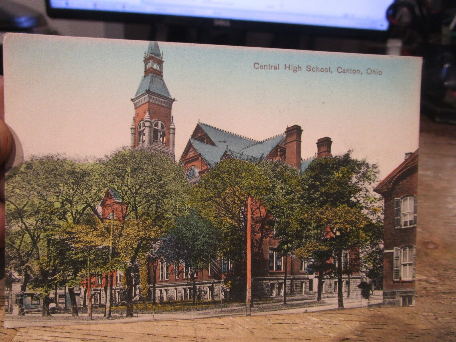 Y7 Vintage Old OHIO Postcard CANTON Central High School Long Since Demolished HS