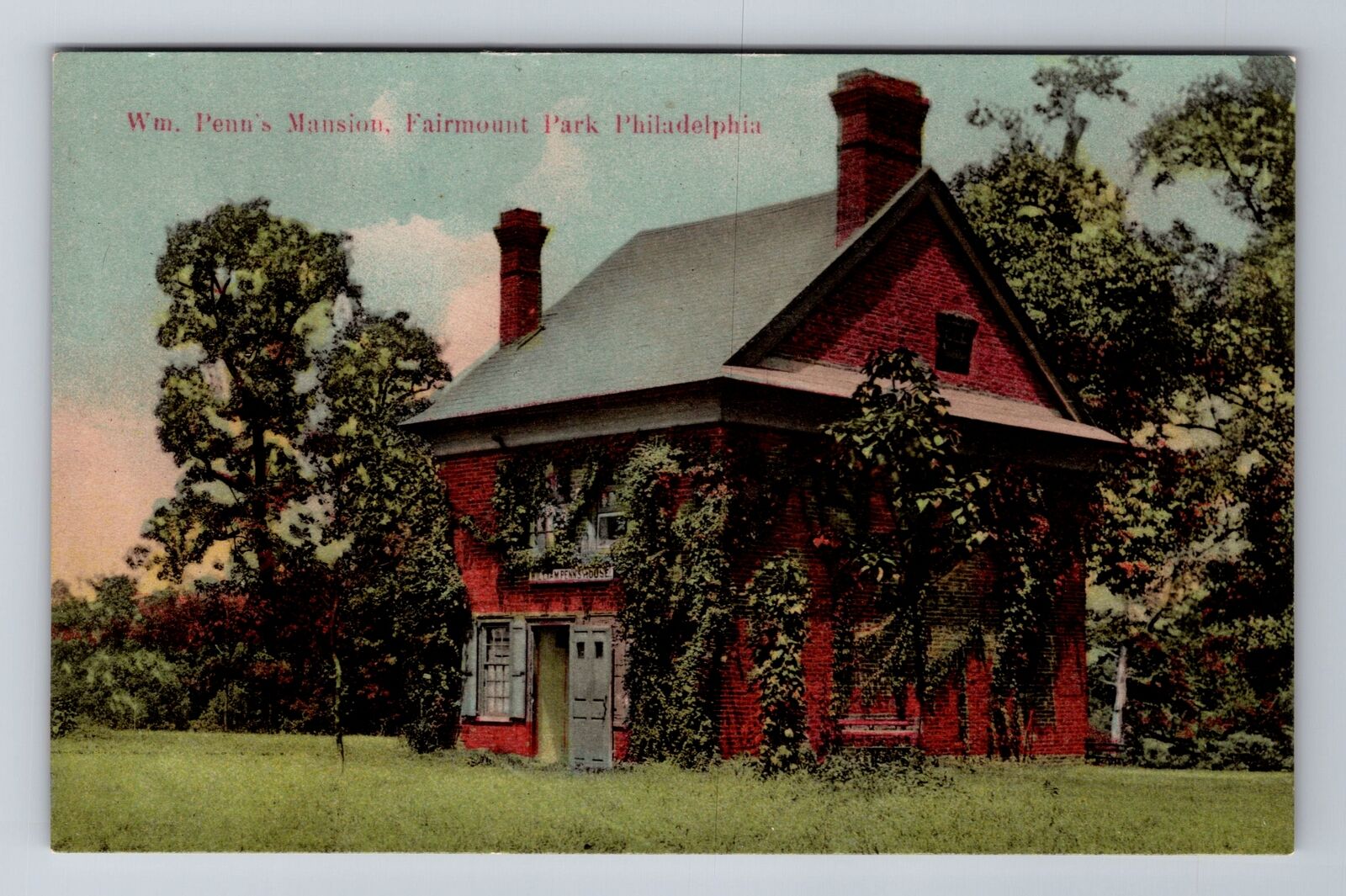 Philadelphia PA-Pennsylvania, Wm Penn's Mansion Fairmount Park, Vintage Postcard