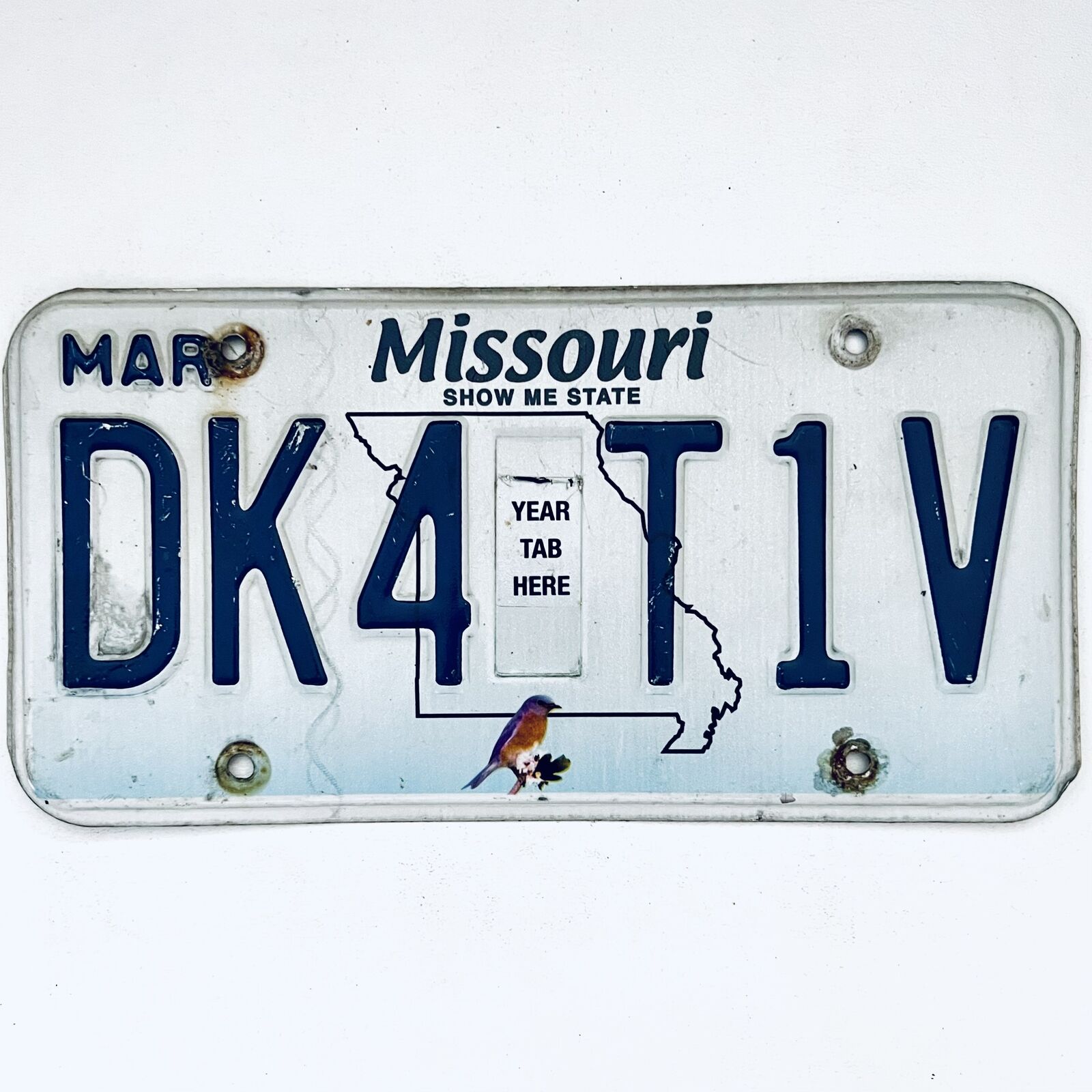 United States Missouri Bluebird Passenger License Plate DK4 T1V