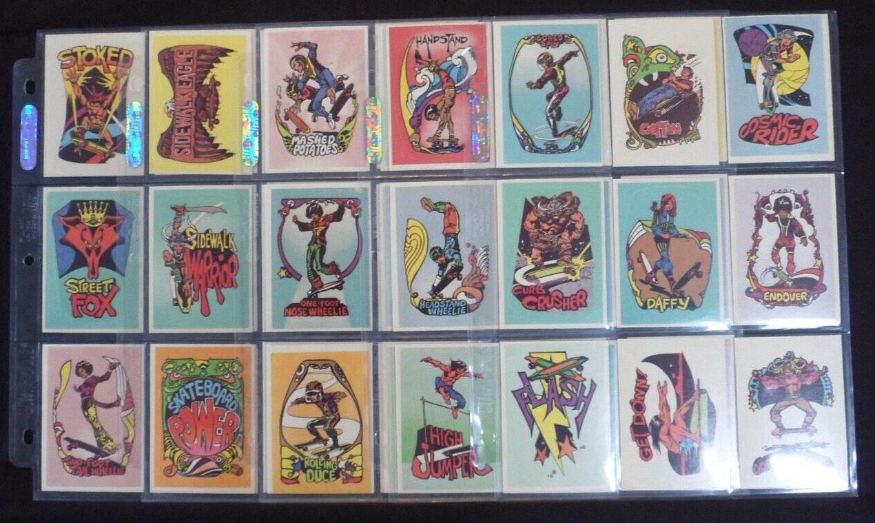VINTAGE 1976 Skateboard (Donruss) COMPLETE SET of 44 Stickers (1-44)