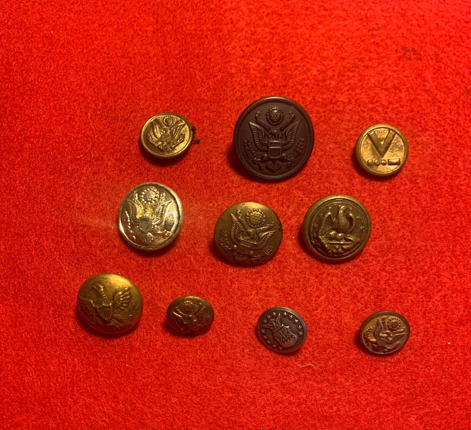 CIVIL WAR ERA AND LATER MILITARY AND MORE BUTTON LOT OF 10...(SEE PICS) #BTL 7