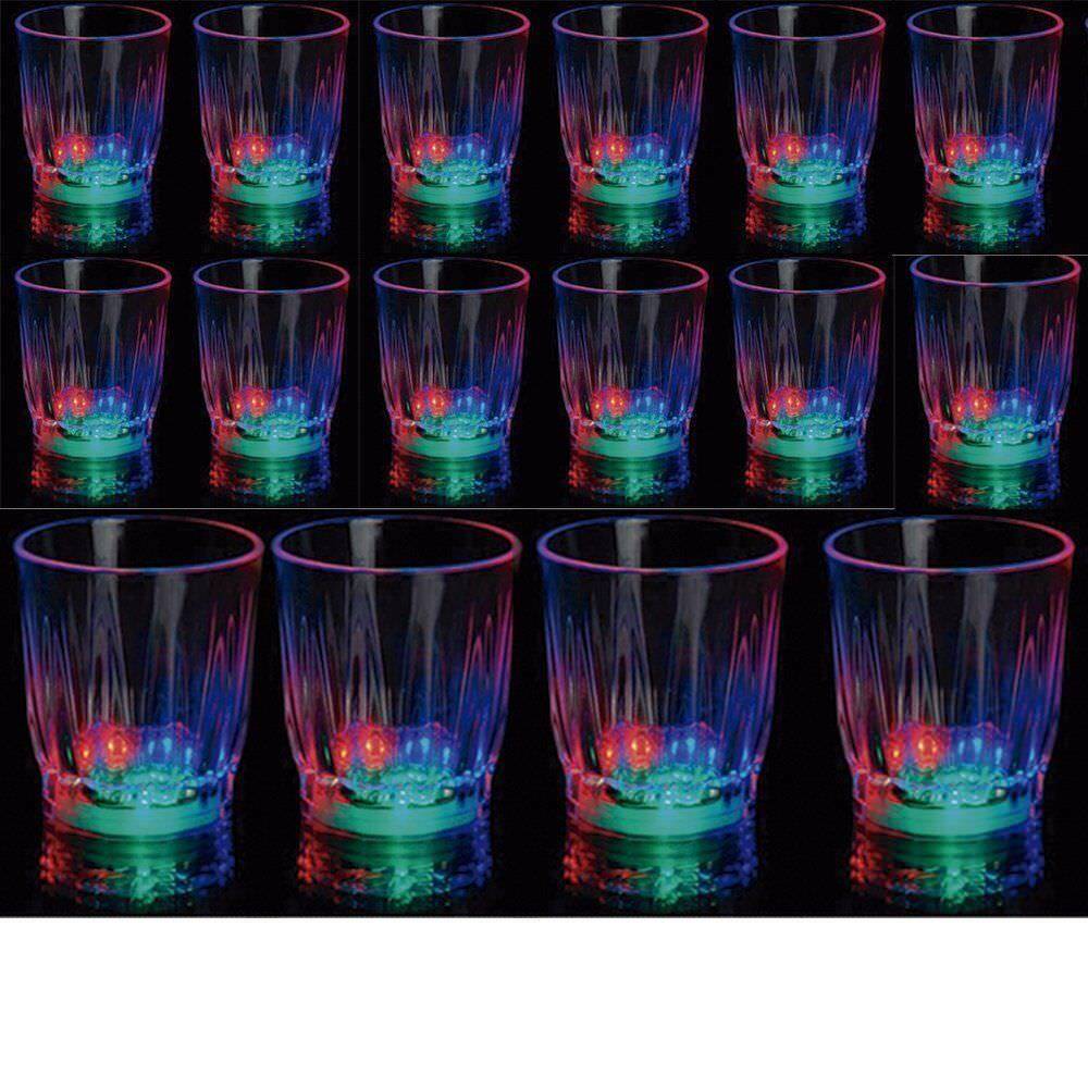 48 pcs Light-Up Shot Glasses LED Flashing Drinking Blinking Barware Party Glass