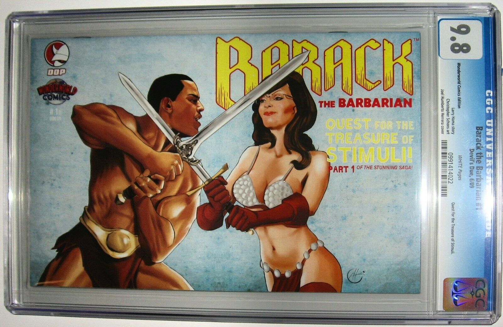Barack the Barbarian #1 Wonderworld Exclusive Variant Sexy CGC 9.8  (2009) Hama