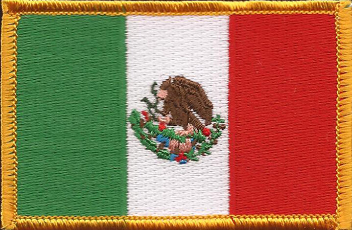 Mexico Flag Yellow Border Patch 3.5\