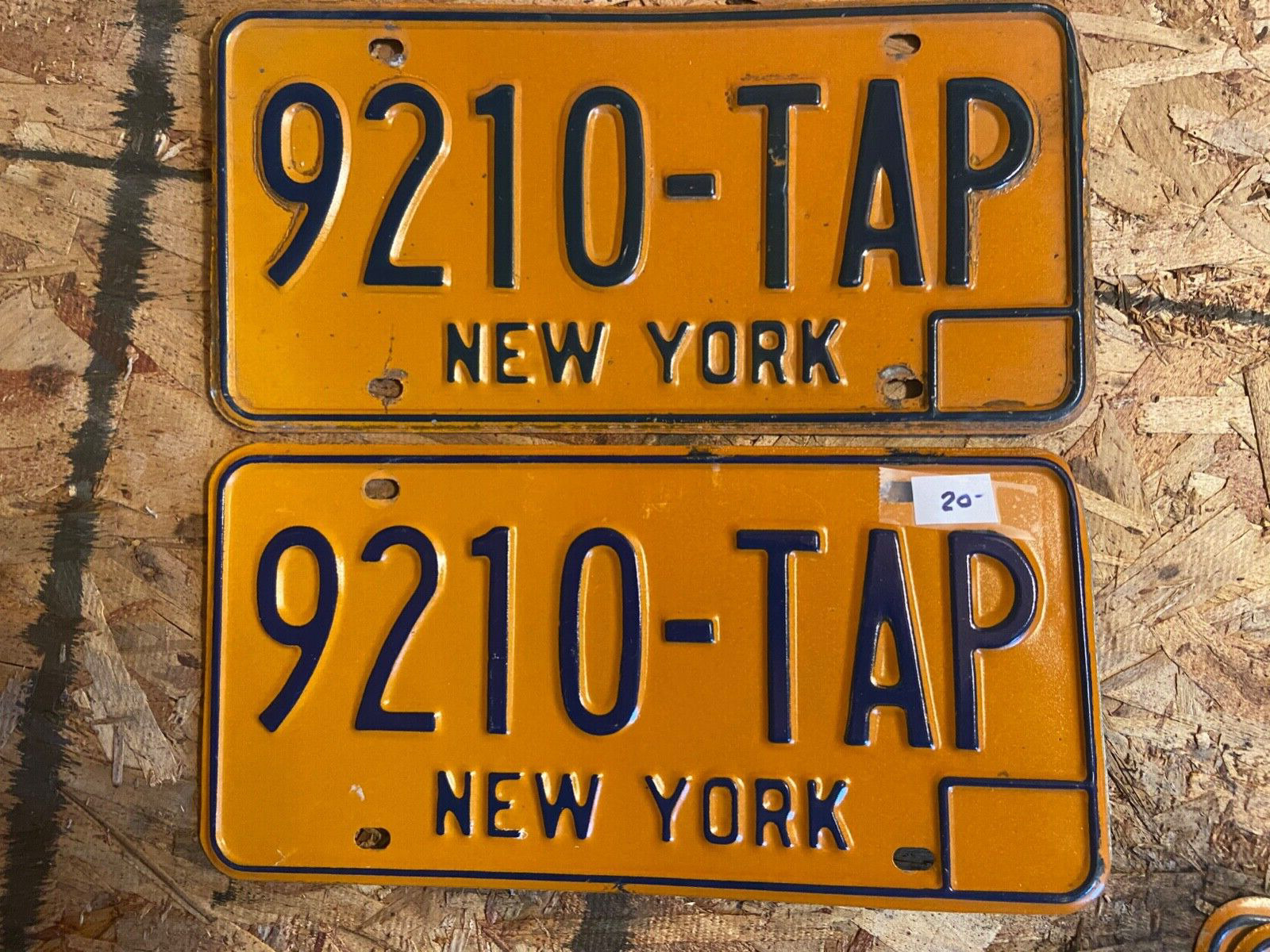Pair of NY License Plates 4 digits plus three alpha