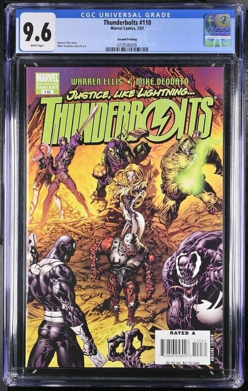 THUNDERBOLTS #110 CGC 9.6 MIKE DEDATO COVER SECOND 2ND PRINTING