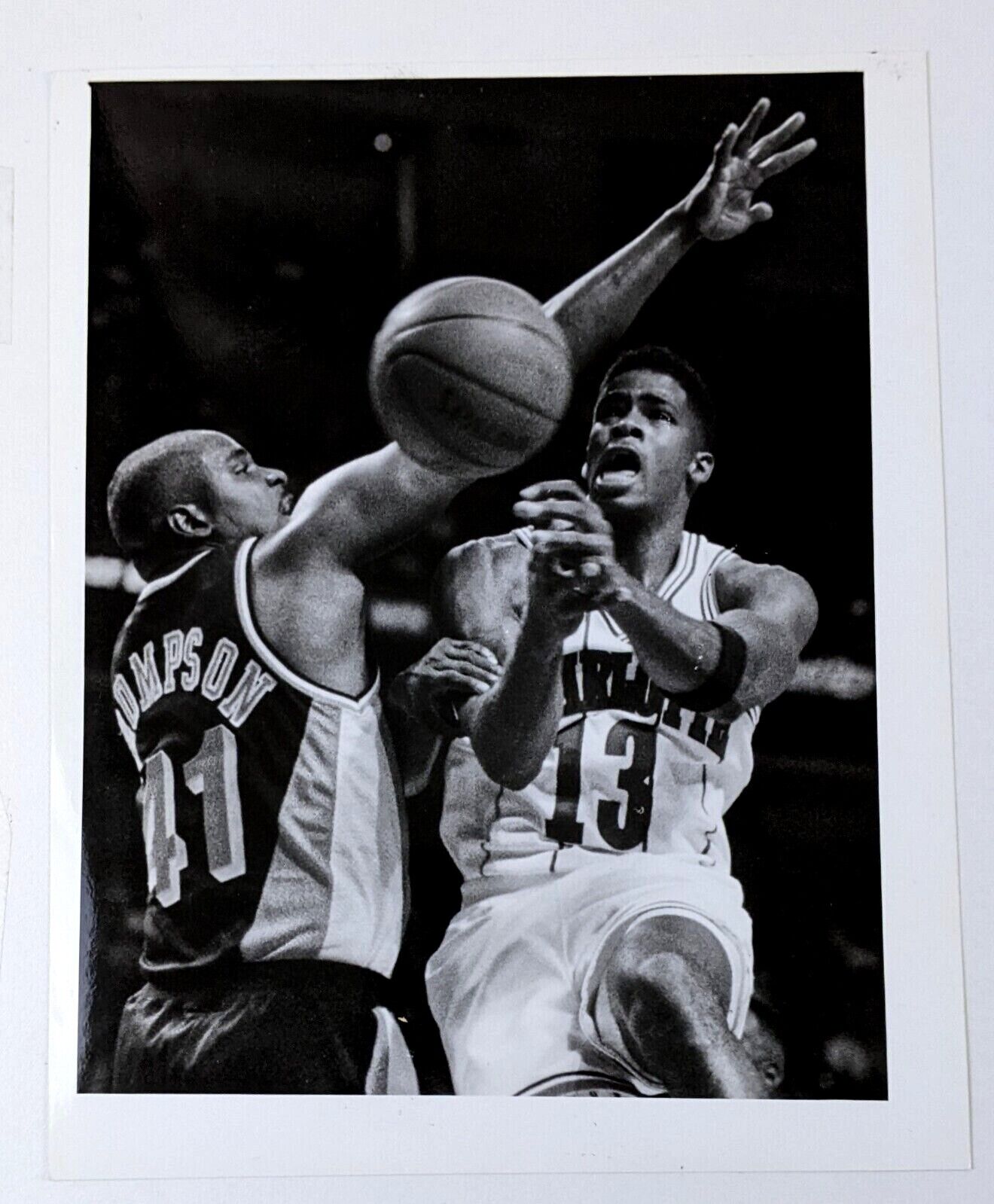 1992 Kendall Gill Charlotte Hornets NBA Vintage Press Photo Indiana Pacers Game