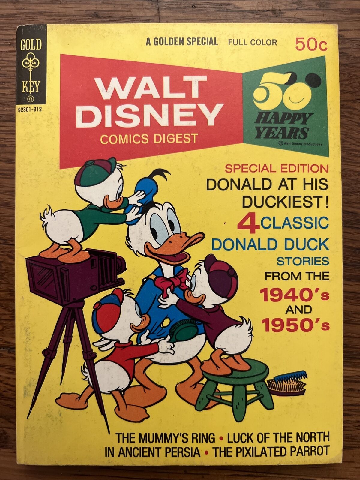 VTG WALT DISNEY Comics Digest #44 Color Donald Duck Special Edition 1973 VG+