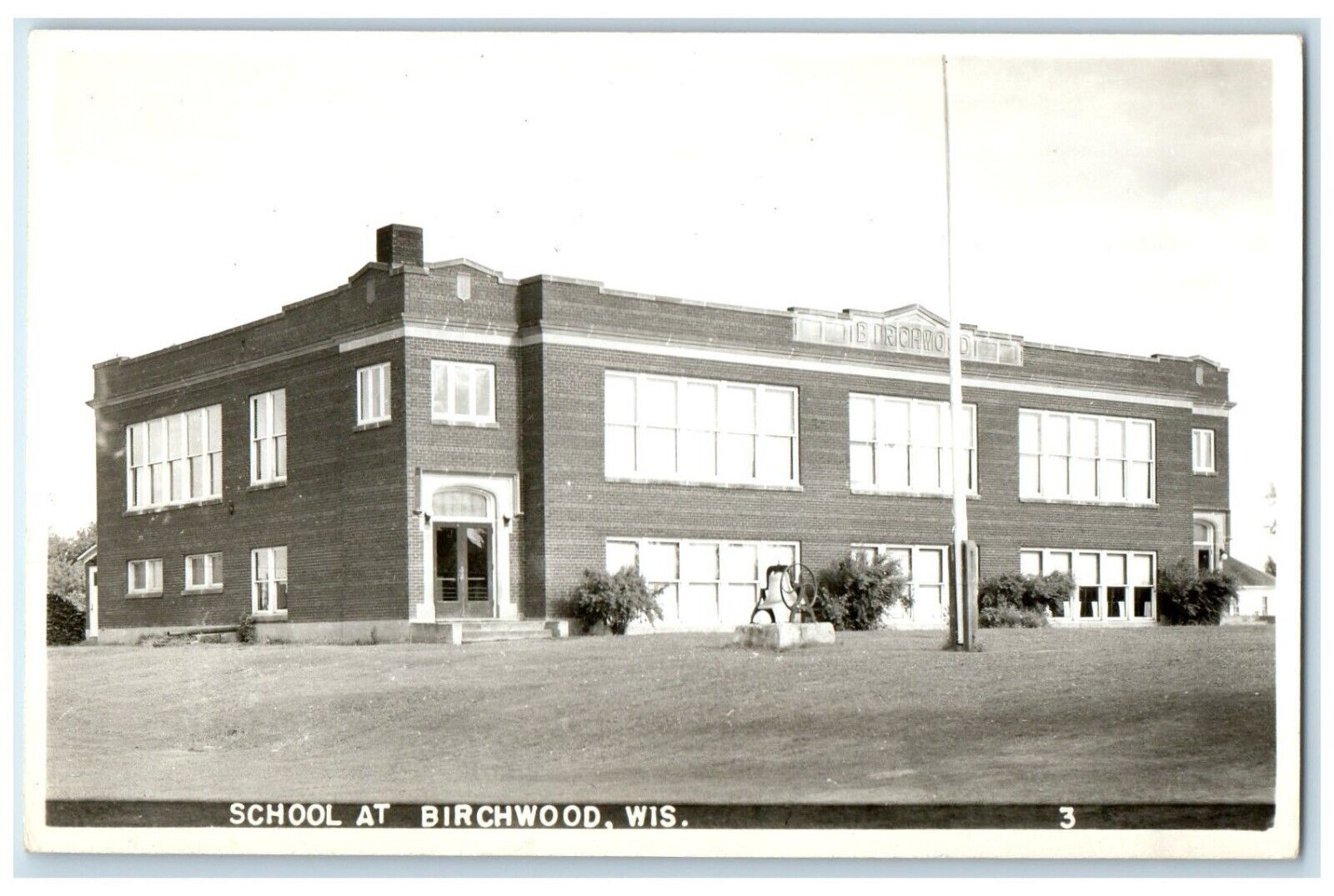 c1940's School Building  Campus At Birchwood Wisconsin WI RPPC Photo Postcard