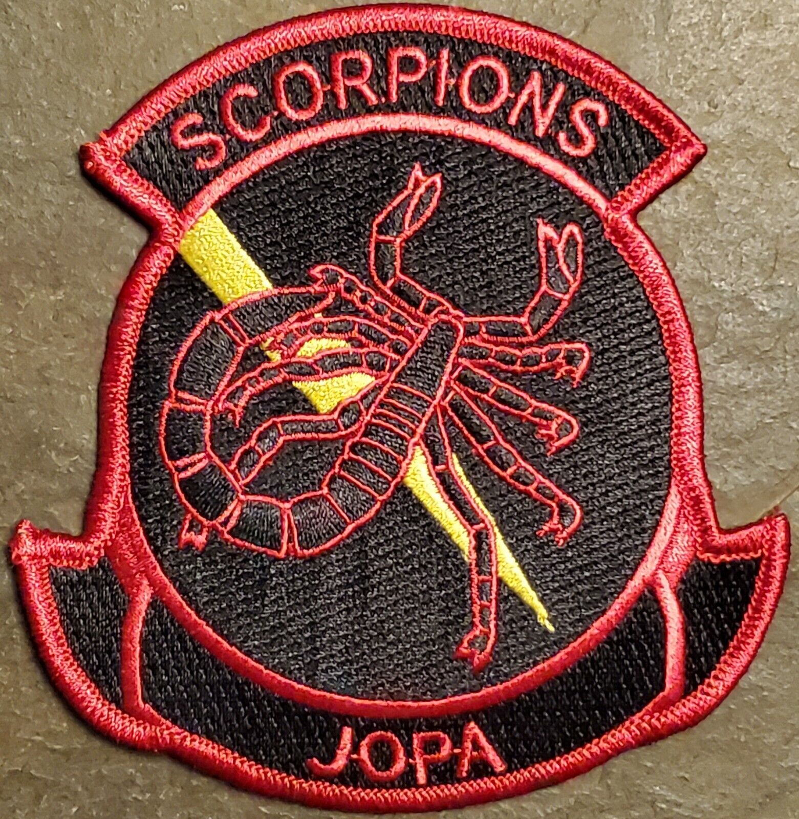 USN NAVY PATCH VAQ-132 SQUADRON SCORPIONS JOPA NAS WHIDBEY ISLAND COLOR FLIGHT