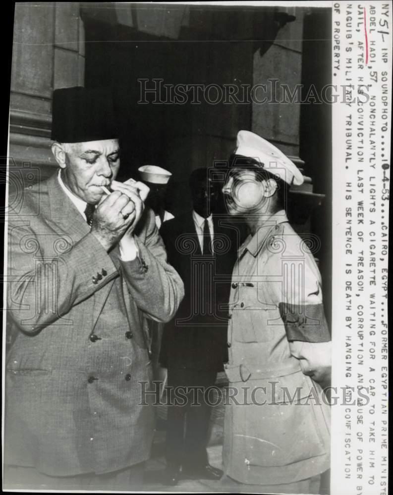 1953 Press Photo Former Egyptian Prime Minister Abdel Hadi, Cairo, Egypt