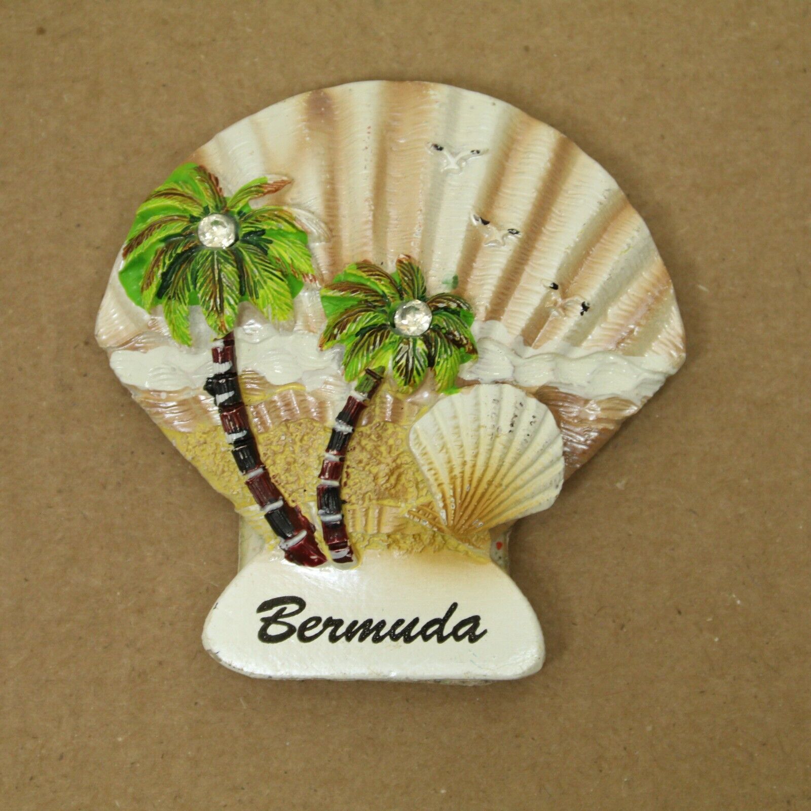 Bermuda Palmtree Beach Sea Shell  3D Magnet Souvenir Refrigerator