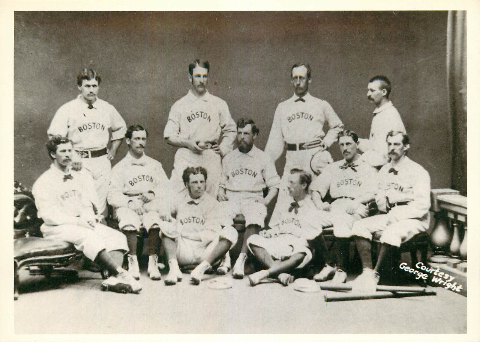Postcard Photograph of Boston Red Stockings, 1875