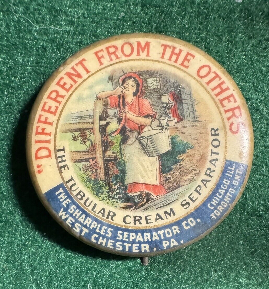 Antique 1896 The Sharples Cream Separator Co. - West Chester, PA - Pin / Button