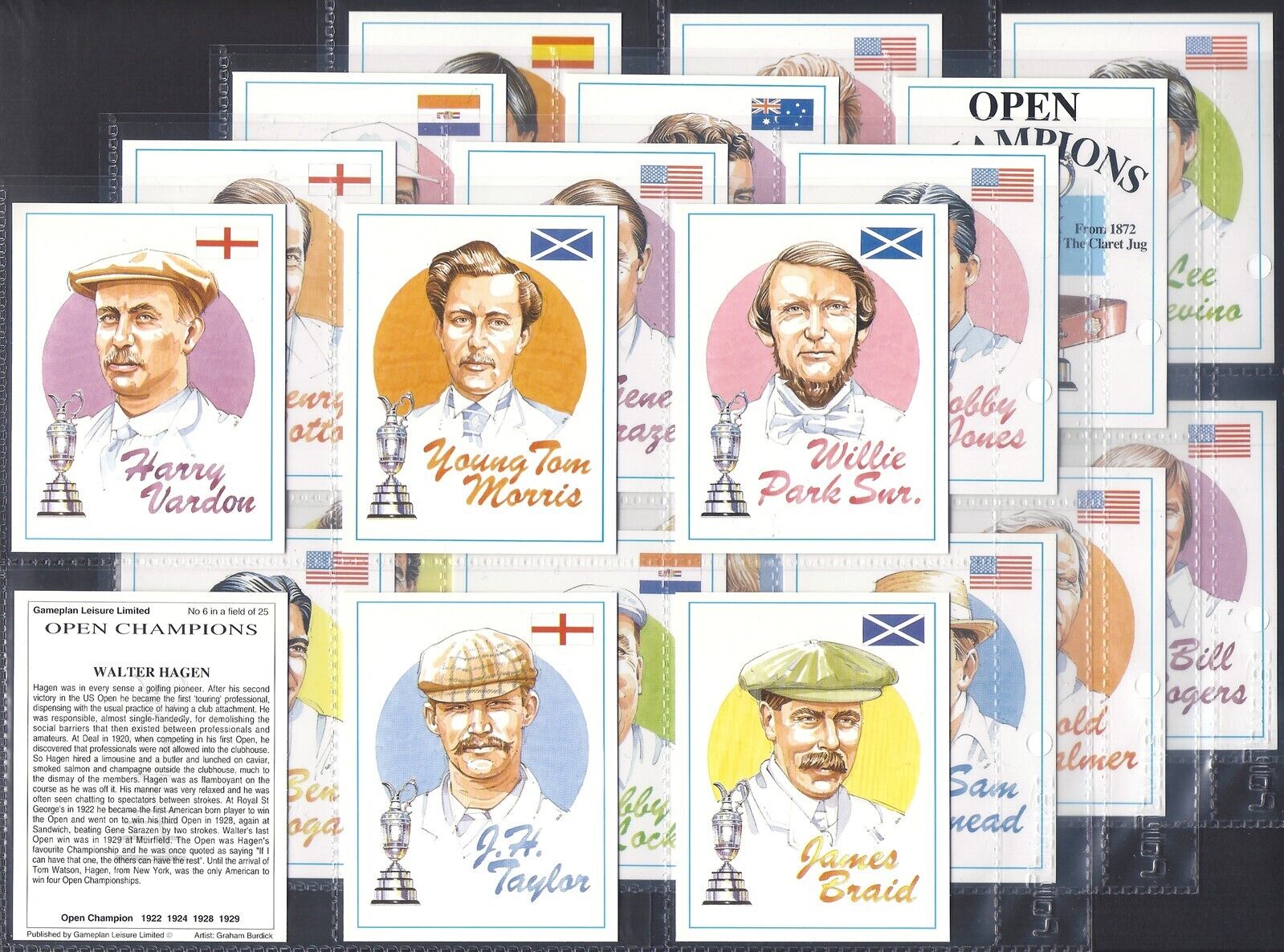 GAMEPLAN-FULL SET- OPEN CHAMPIONS GOLF 1995 (L25 CARDS) EXCELLENT+++