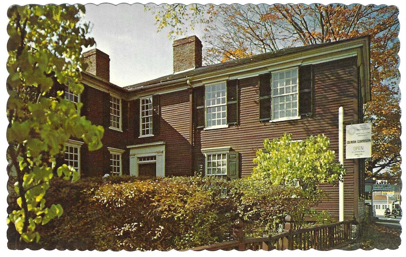Vintage New Hampshire Chrome Postcard Exeter Garrison House
