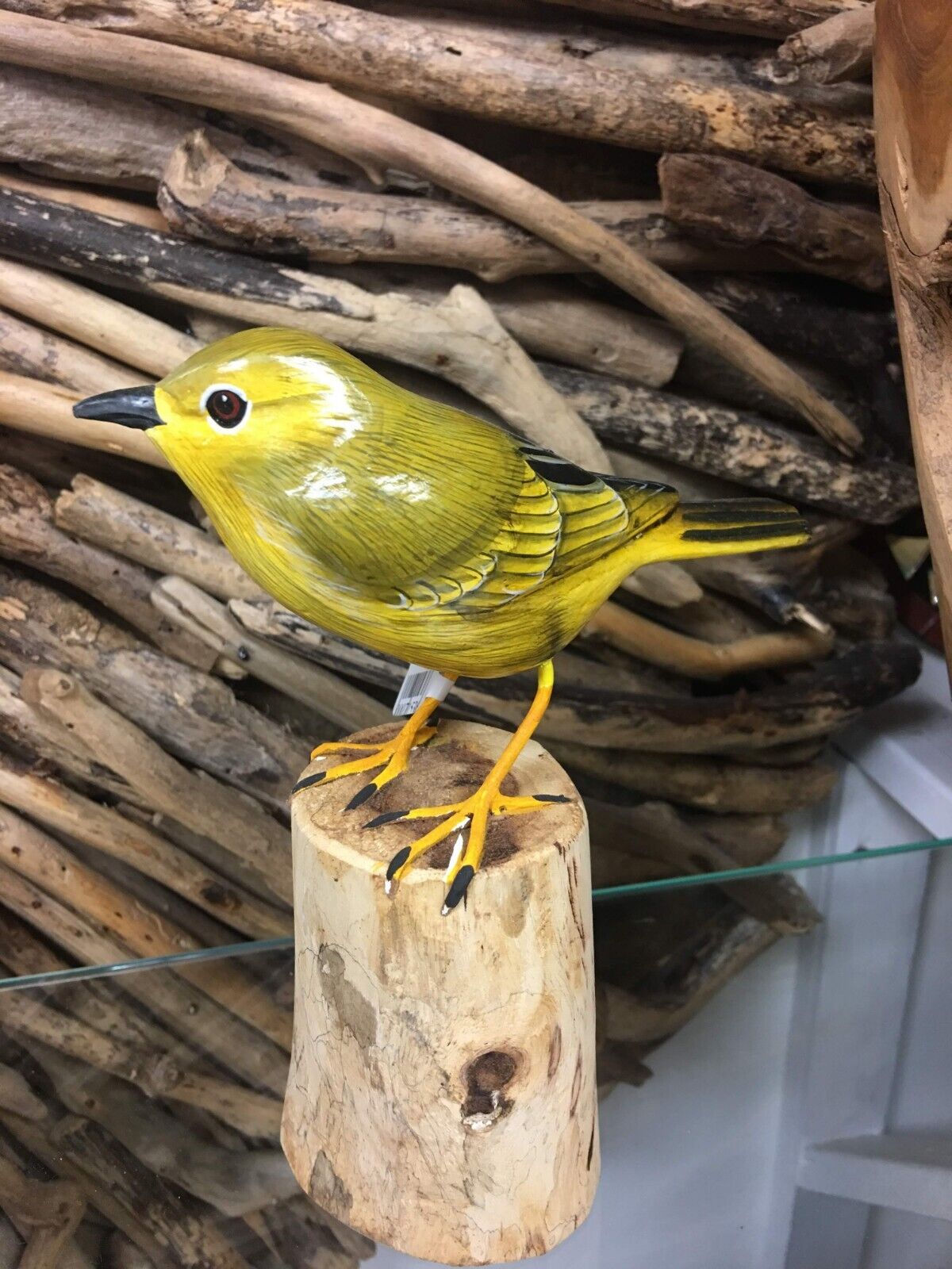 Hand Carved And Painted Yellow Warbler Bird