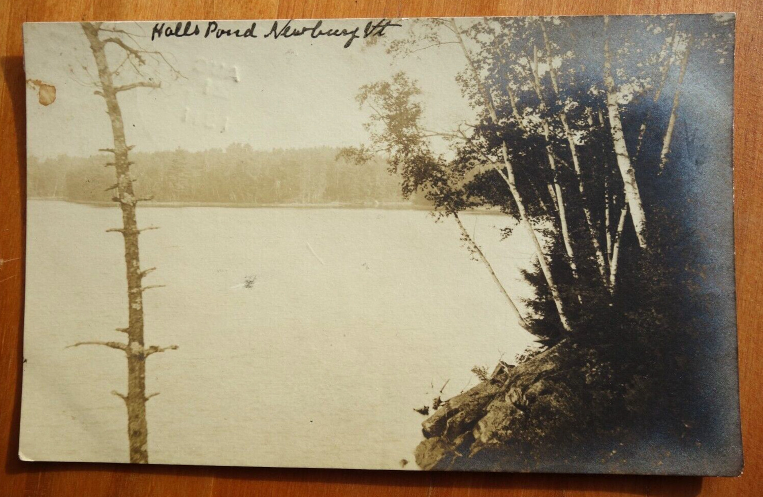 Hall\'s Pond, Newbury VT VERMONT real photo postcard p/u 1911 rppc