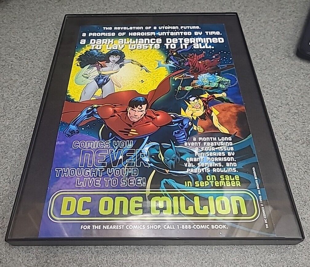 DC One MILLION COMIC 1998 Print Ad Framed 8.5x11 