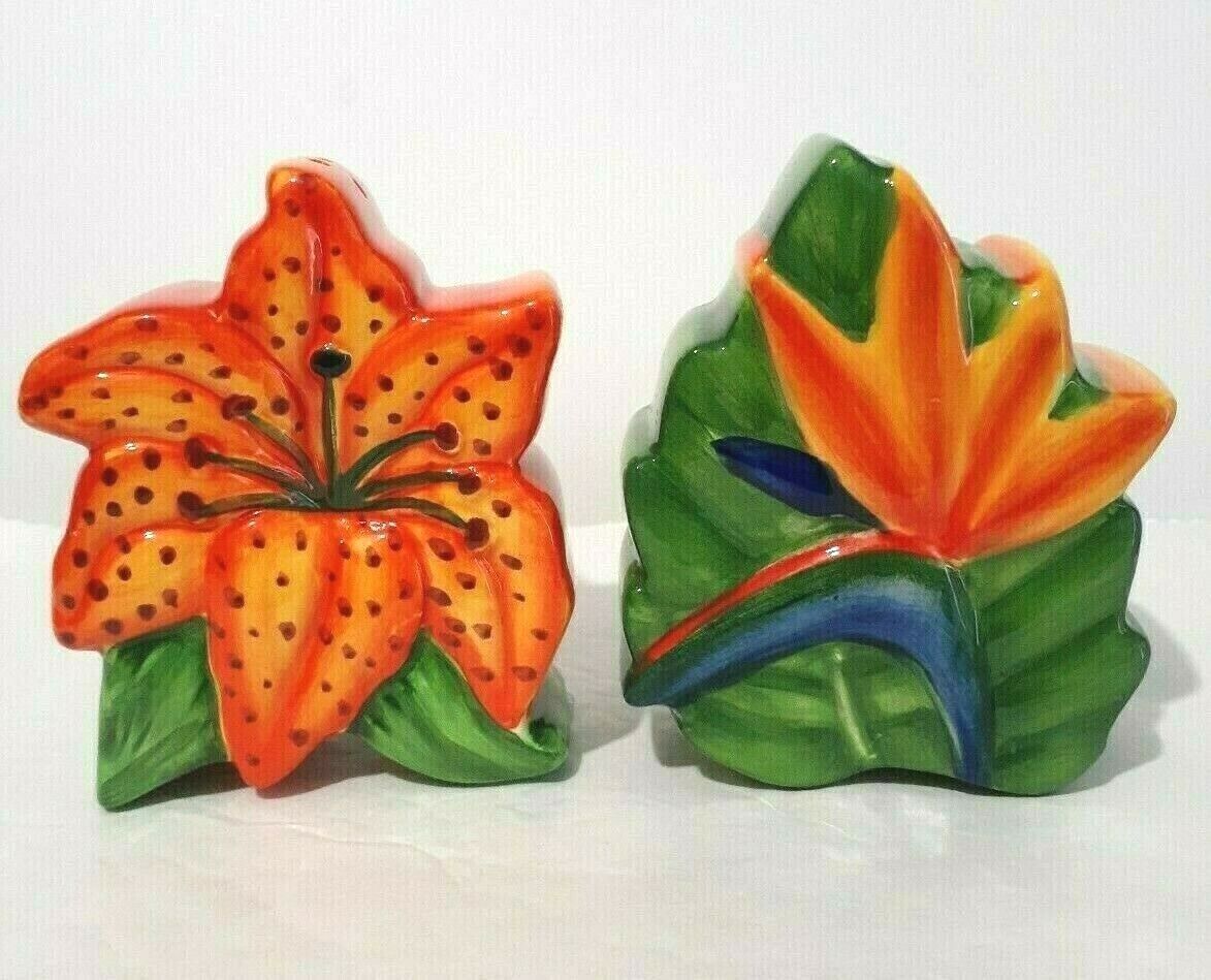  Bird of Paradise Stargazer Lily Flower Salt and Pepper Aloha Collection 