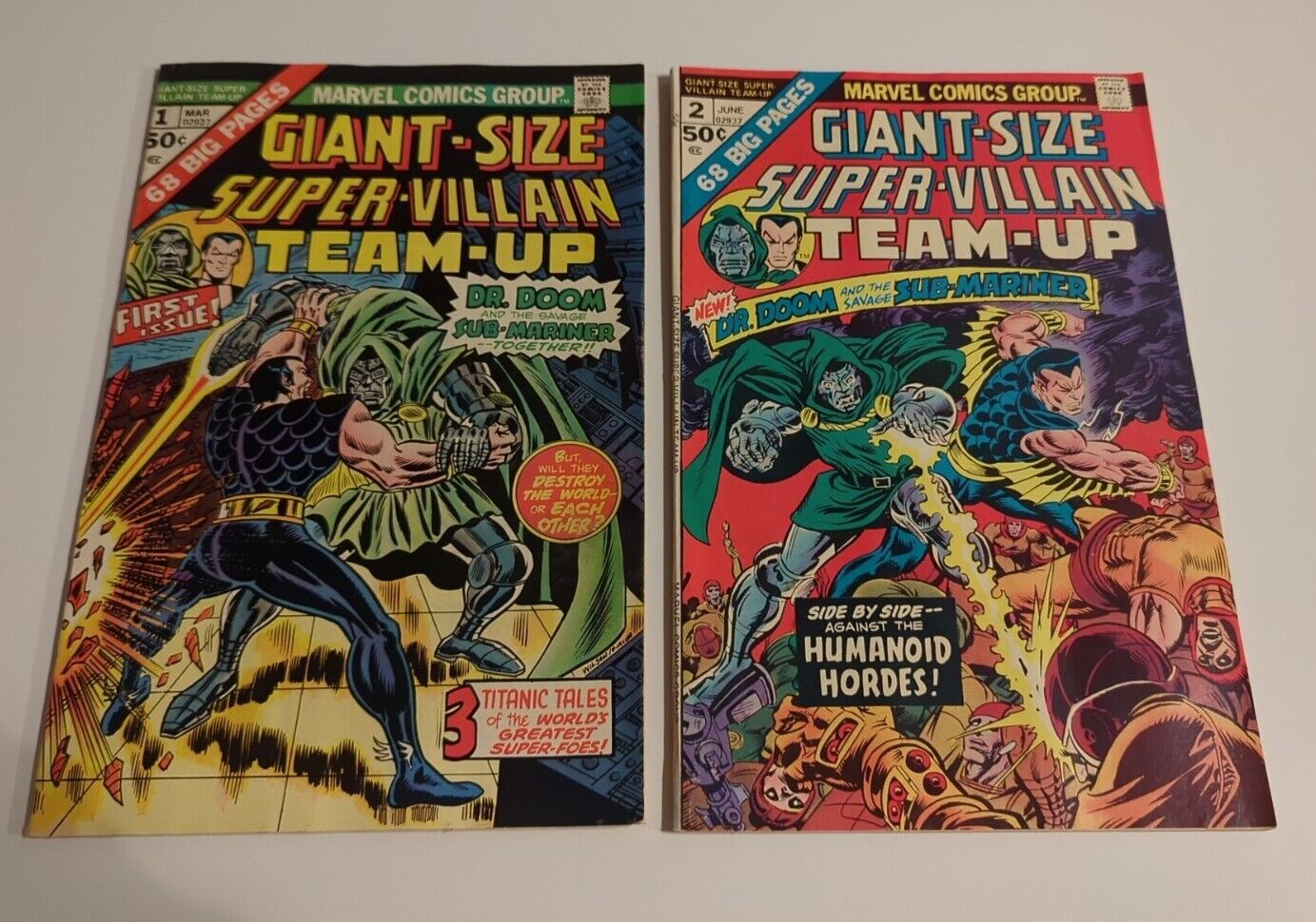 Giant-Size Super-Villain Team-Up #1 #2 1975 Marvel Comics Lot Nice Comics