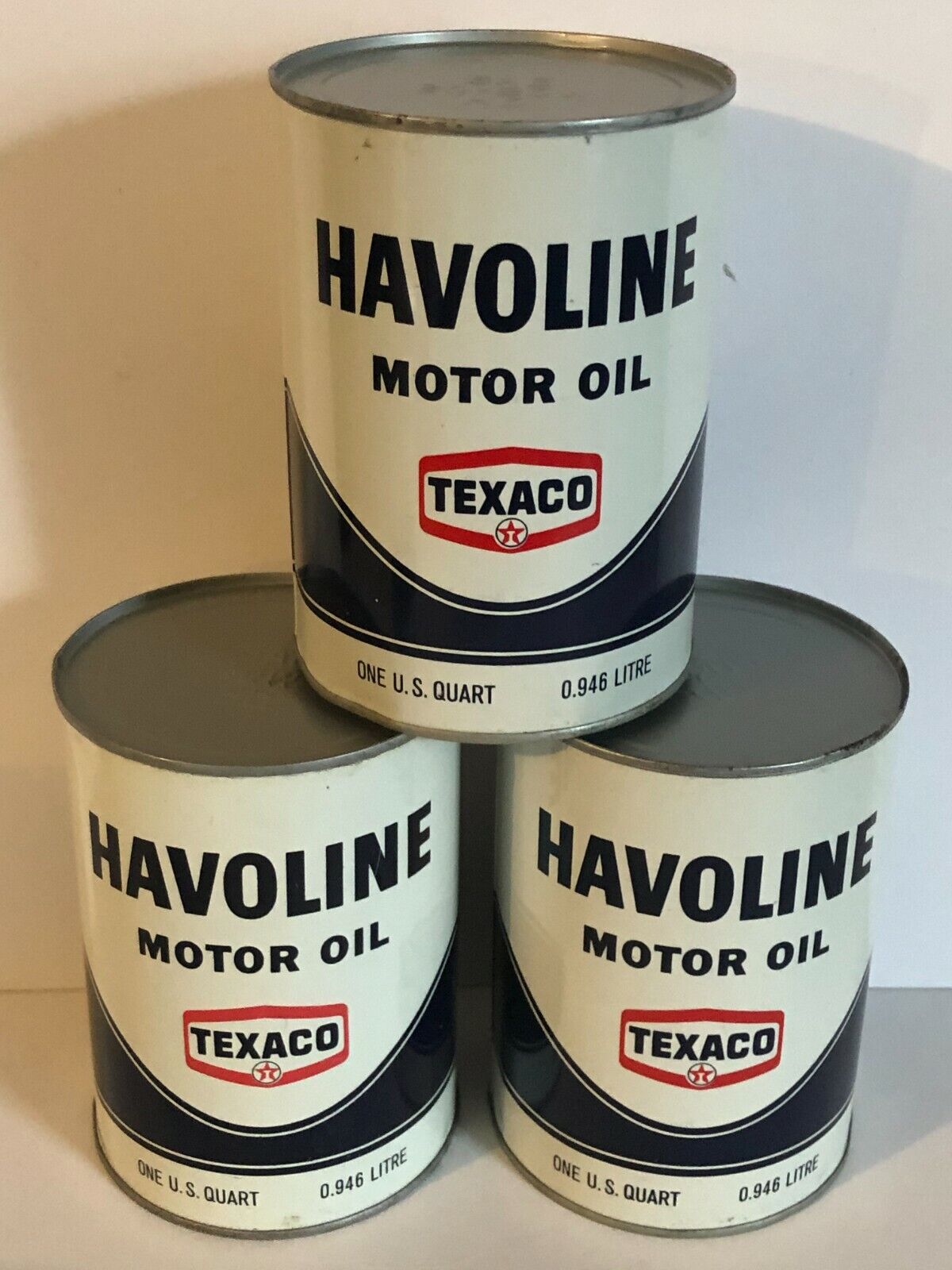 Texaco, Havoline 1968 Motor Oil Quart Metal Can Full N.O.S. (1) Quart